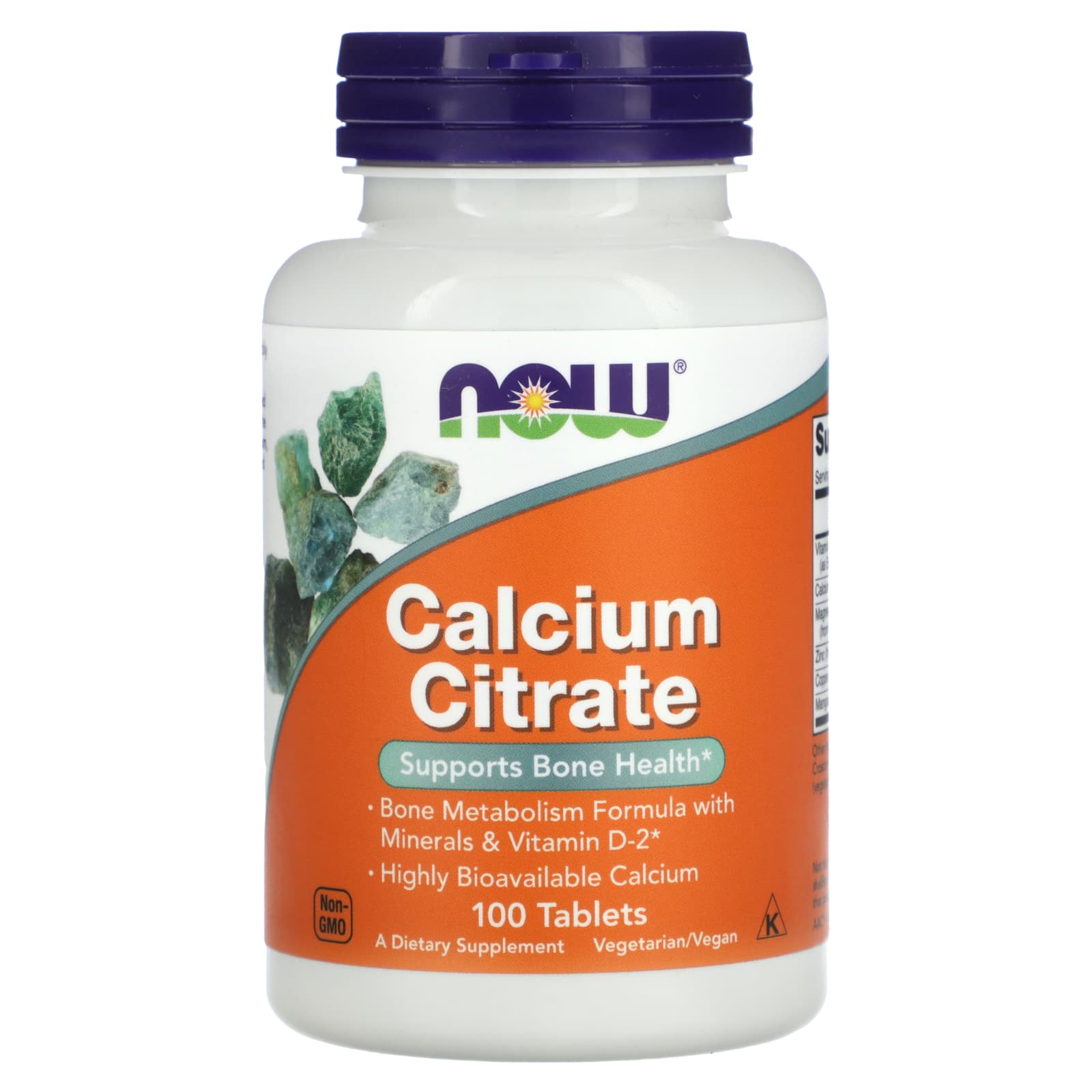 NOW Foods Calcium Citrate – 100 comprimés — Tunisie