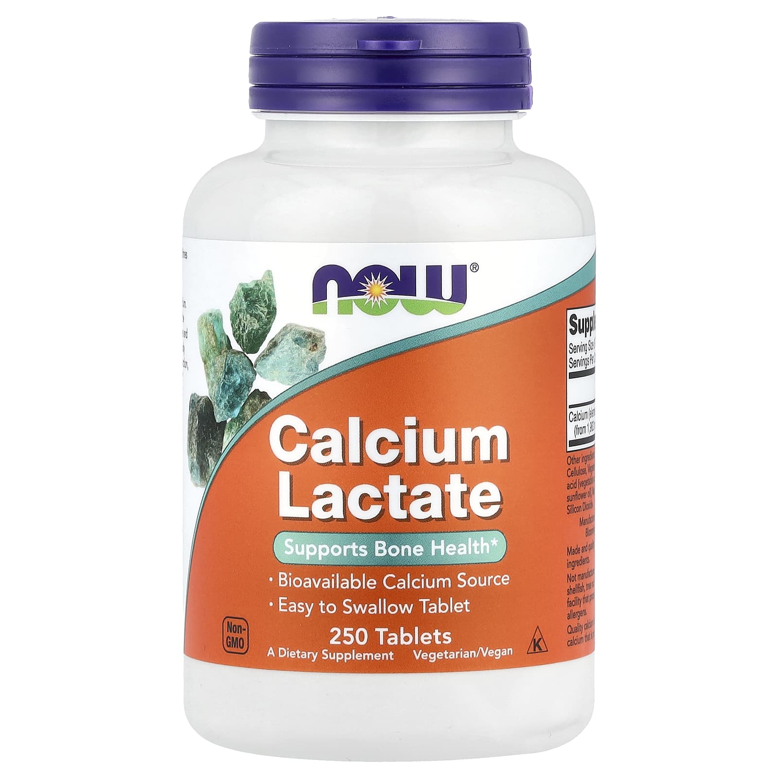 NOW Foods Calcium Lactate – 250 comprimés — Tunisie