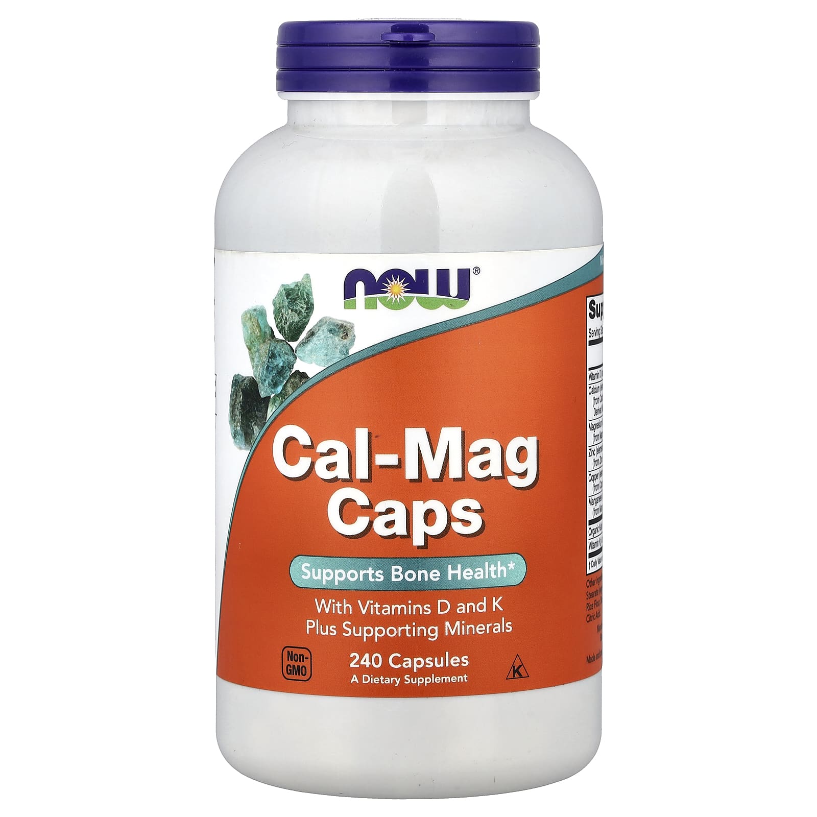 NOW Foods Cal-Mag Caps with Vitamins D and K – 240 gélules — Tunisie