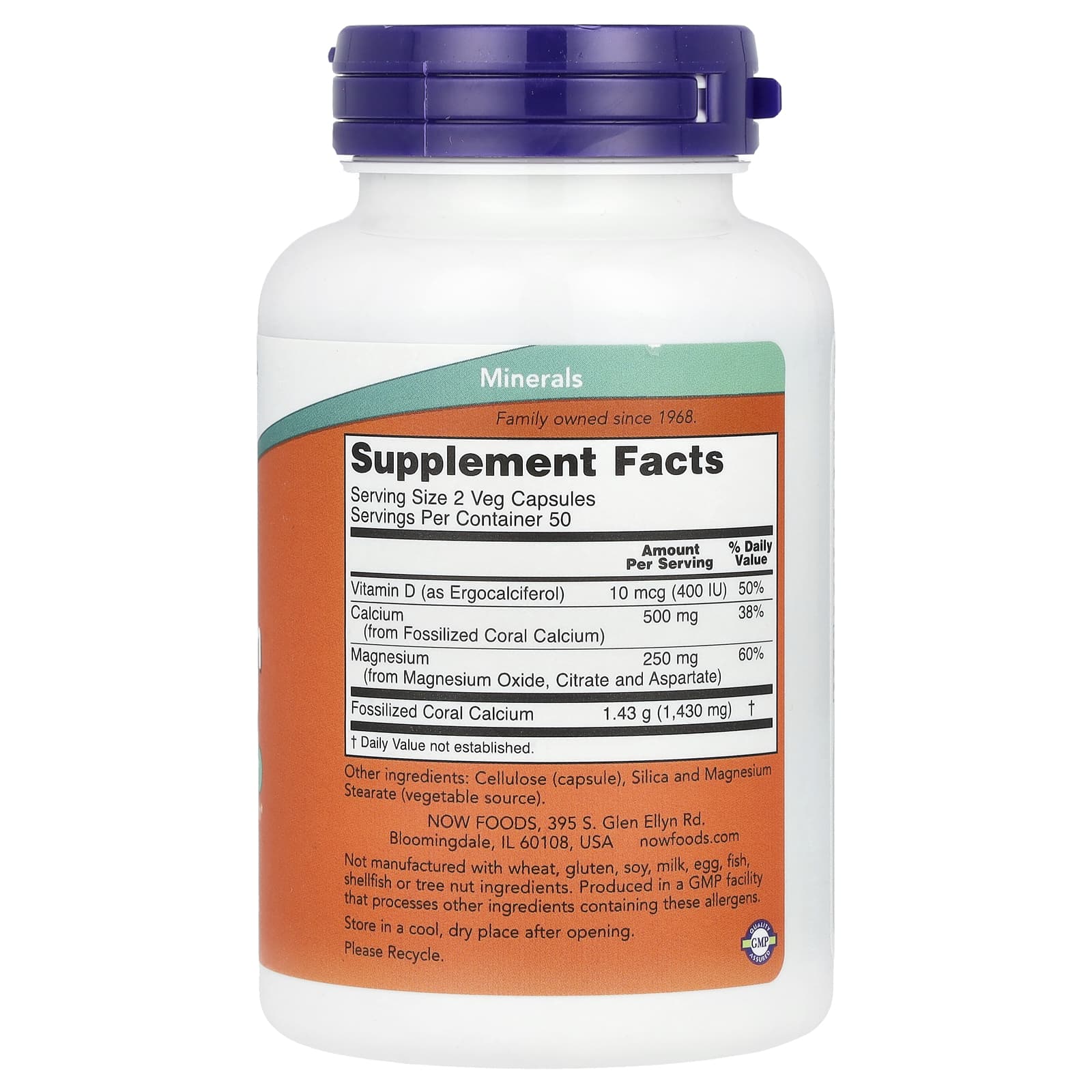 NOW Foods Coral Calcium Plus – 100 gélules végétales — photo 2 sur 2