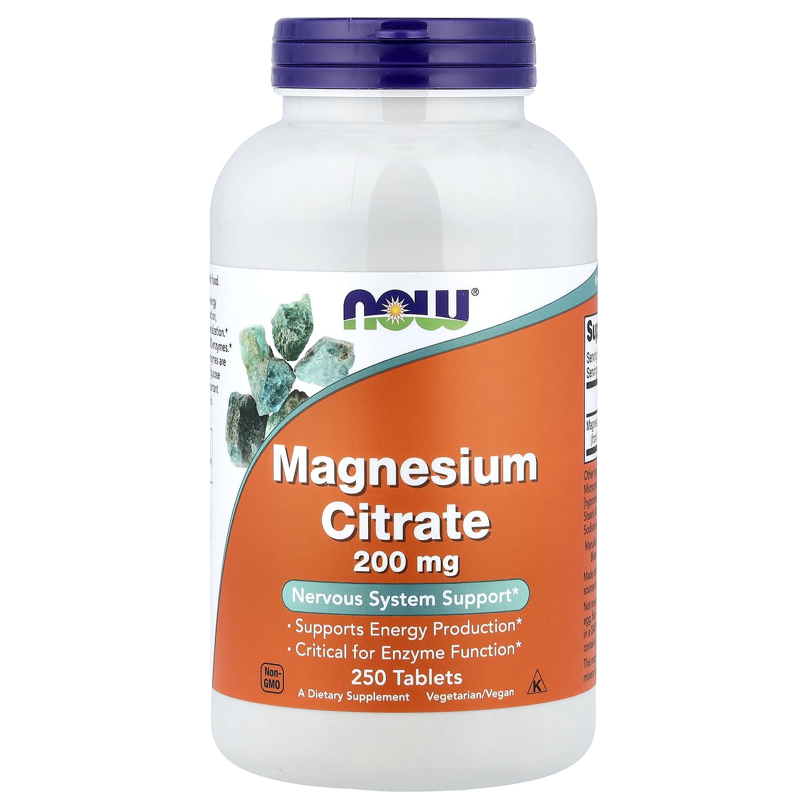 NOW Foods Magnesium Citrate – 250 comprimés — Tunisie