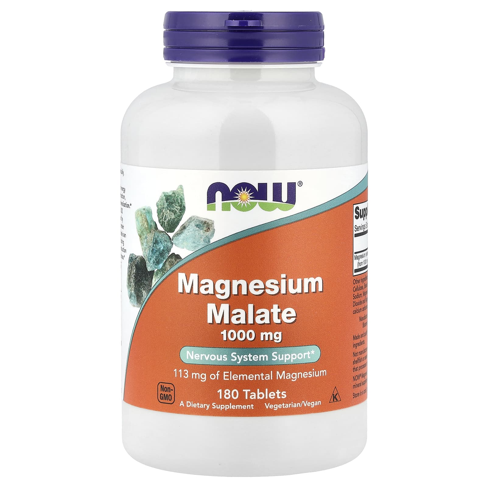 NOW Foods Magnesium Malate – 180 comprimés — Tunisie