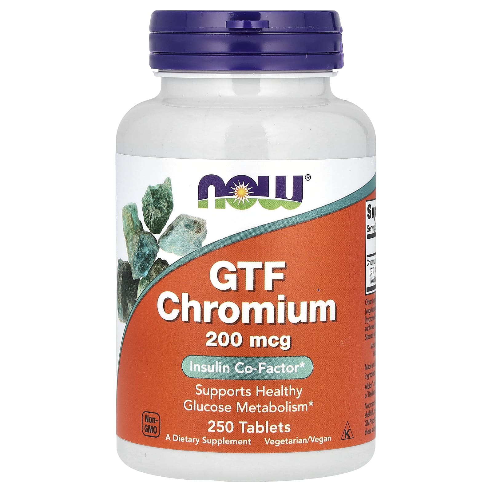 NOW Foods GTF Chromium – 250 comprimés — Tunisie