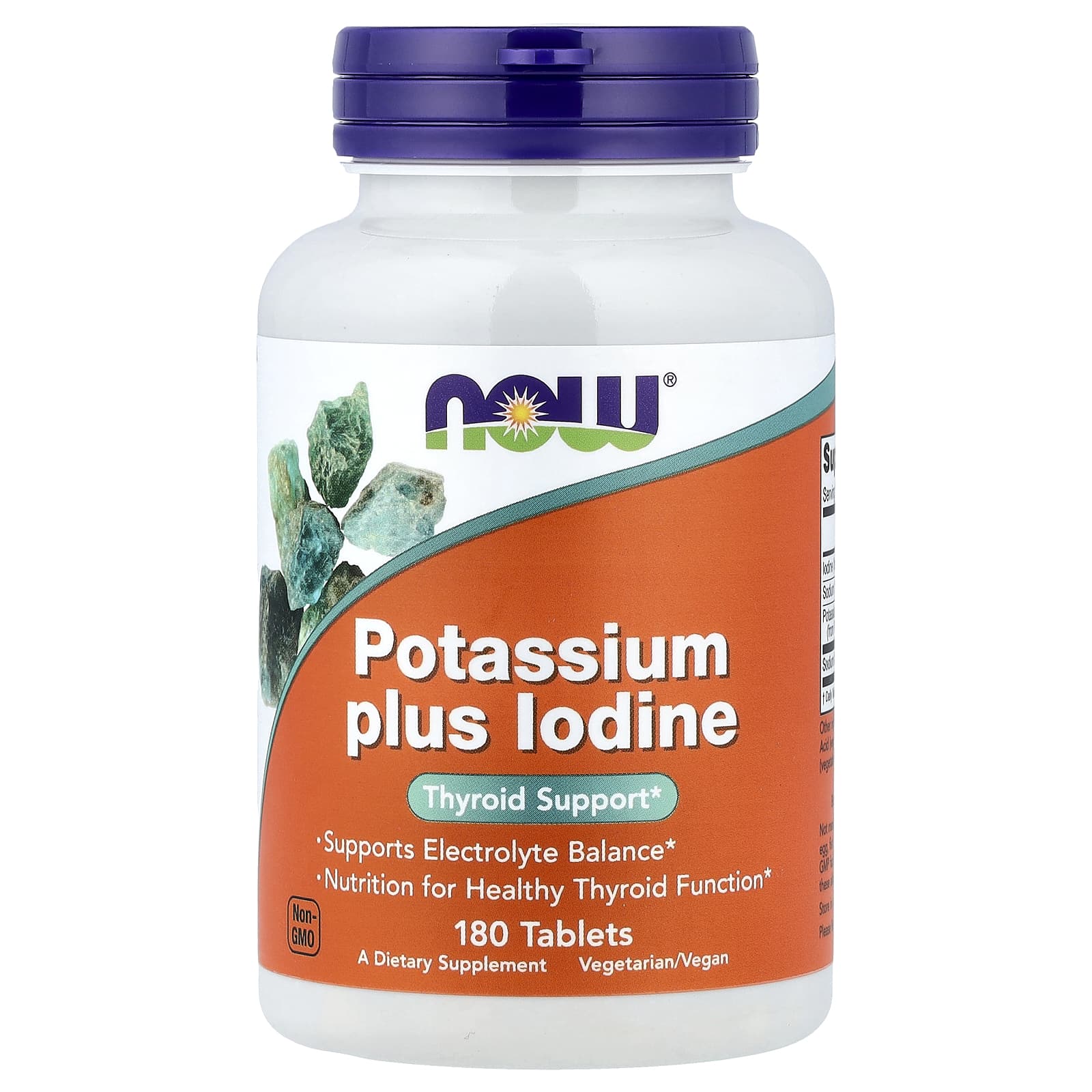 NOW Foods Potassium Plus Iodine – 180 comprimés — Tunisie