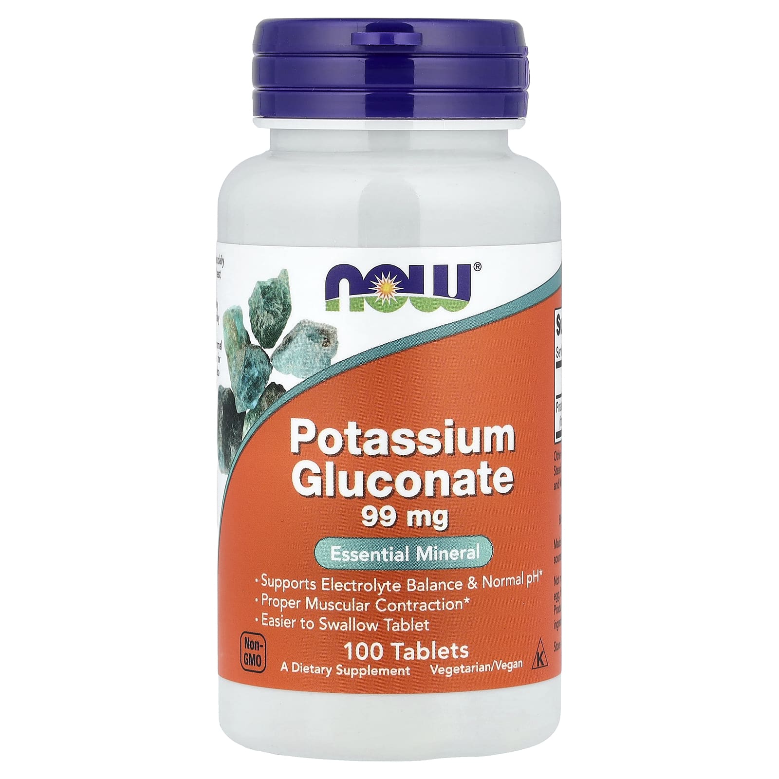 NOW Foods Potassium Gluconate – 100 comprimés — Tunisie