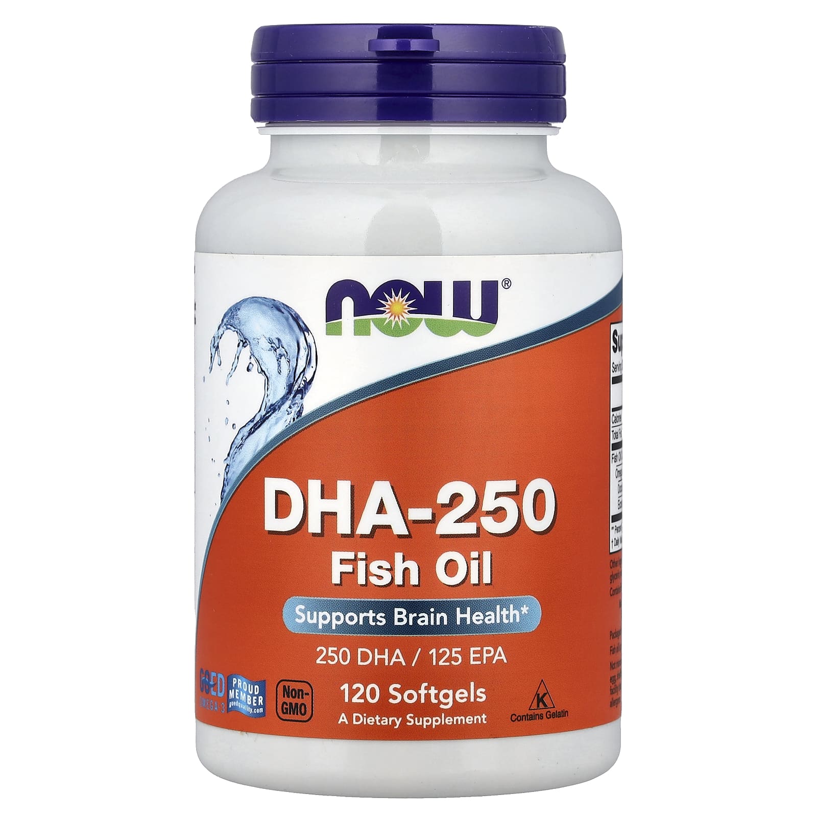 NOW Foods DHA-250, Fish Oil – 120 capsules molles — Tunisie