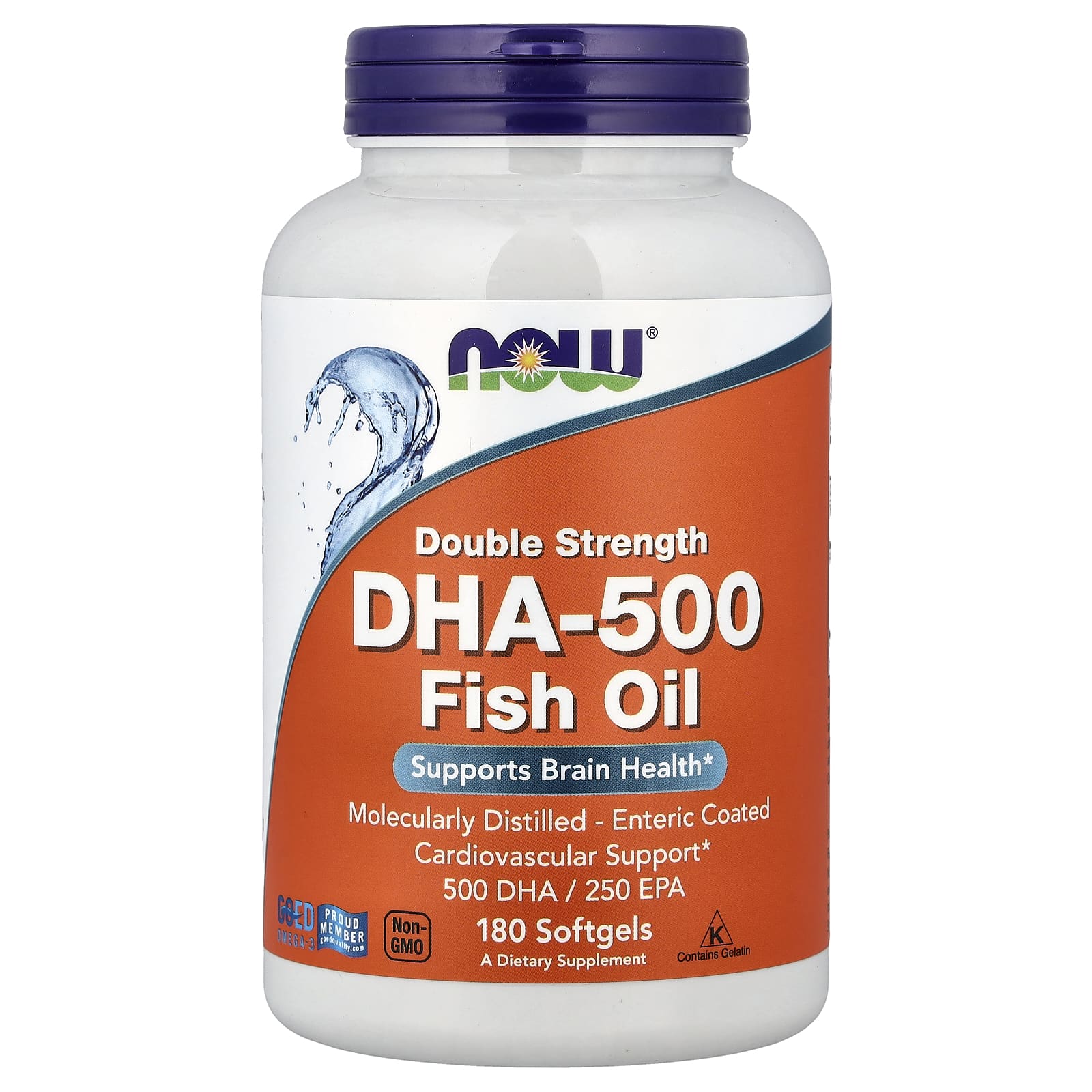 NOW Foods DHA-500 Fish Oil – 180 capsules molles — Tunisie