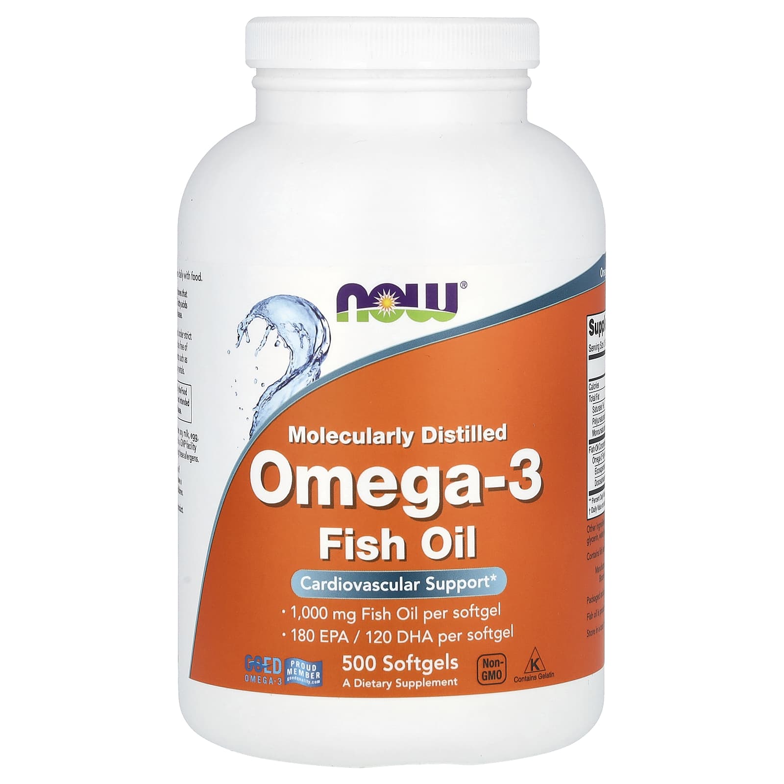 NOW Foods Omega-3 Fish Oil – 500 capsules molles — Tunisie