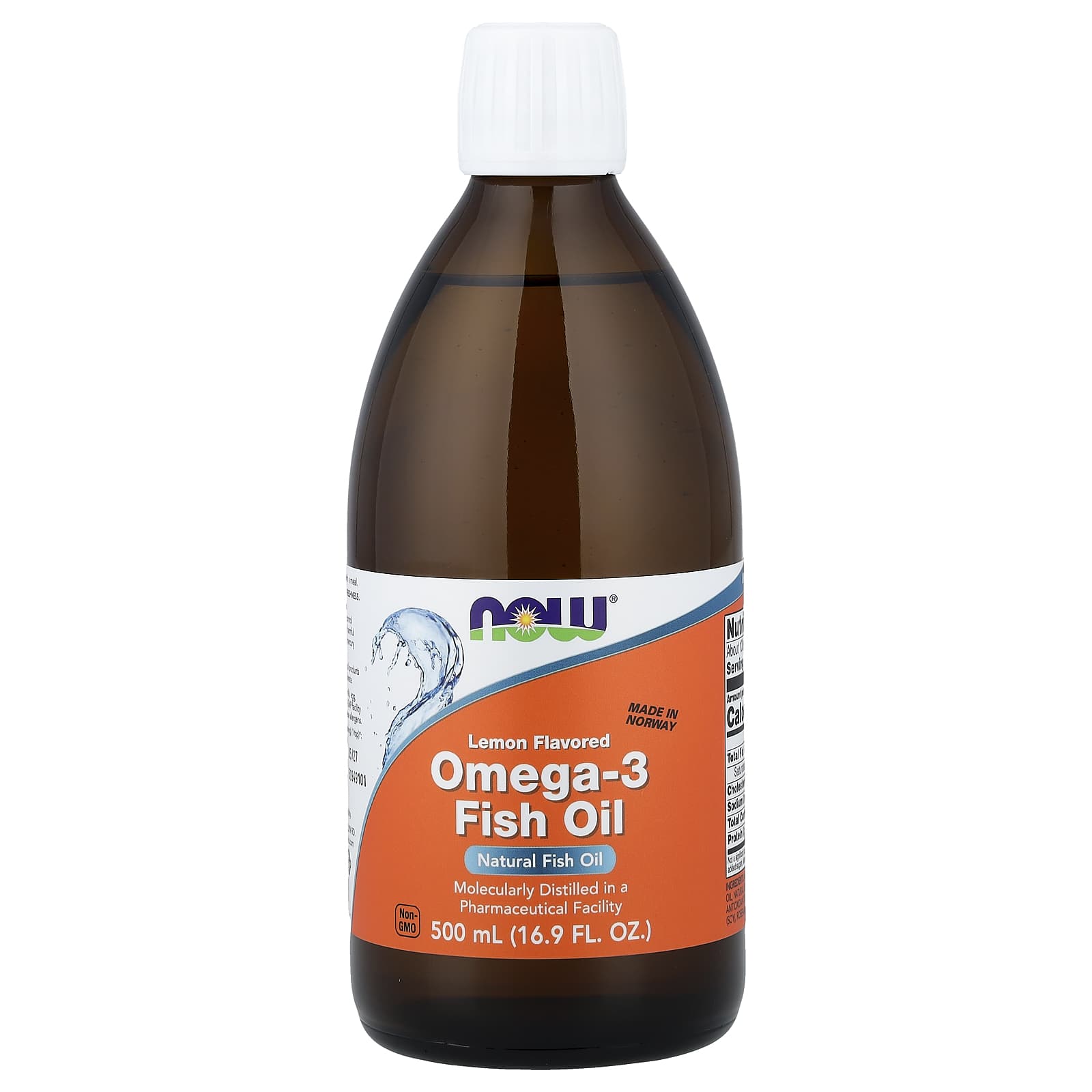 NOW Foods Omega-3 Fish Oil – Lemon – 500 ml — Tunisie