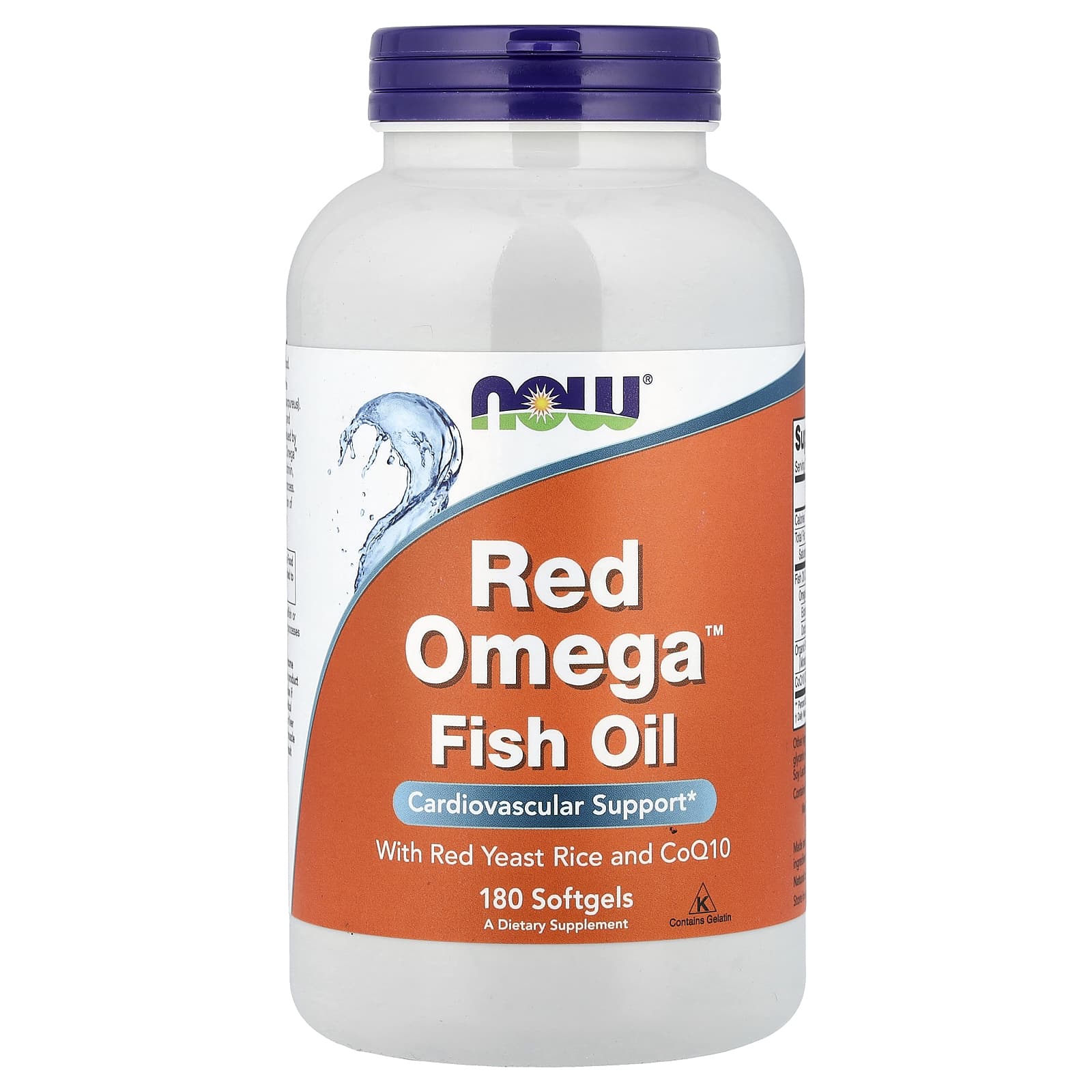 NOW Foods Red Omega Fish Oil With Red Yeast Rice and CoQ10 – 180 capsules molles — Tunisie