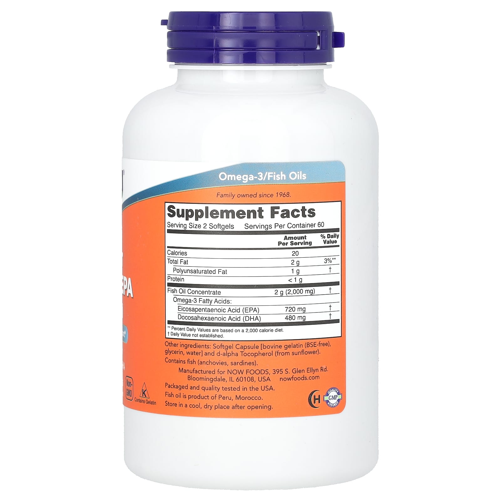 NOW Foods Super Omega EPA Fish Oil – 120 capsules molles — photo 2 sur 2