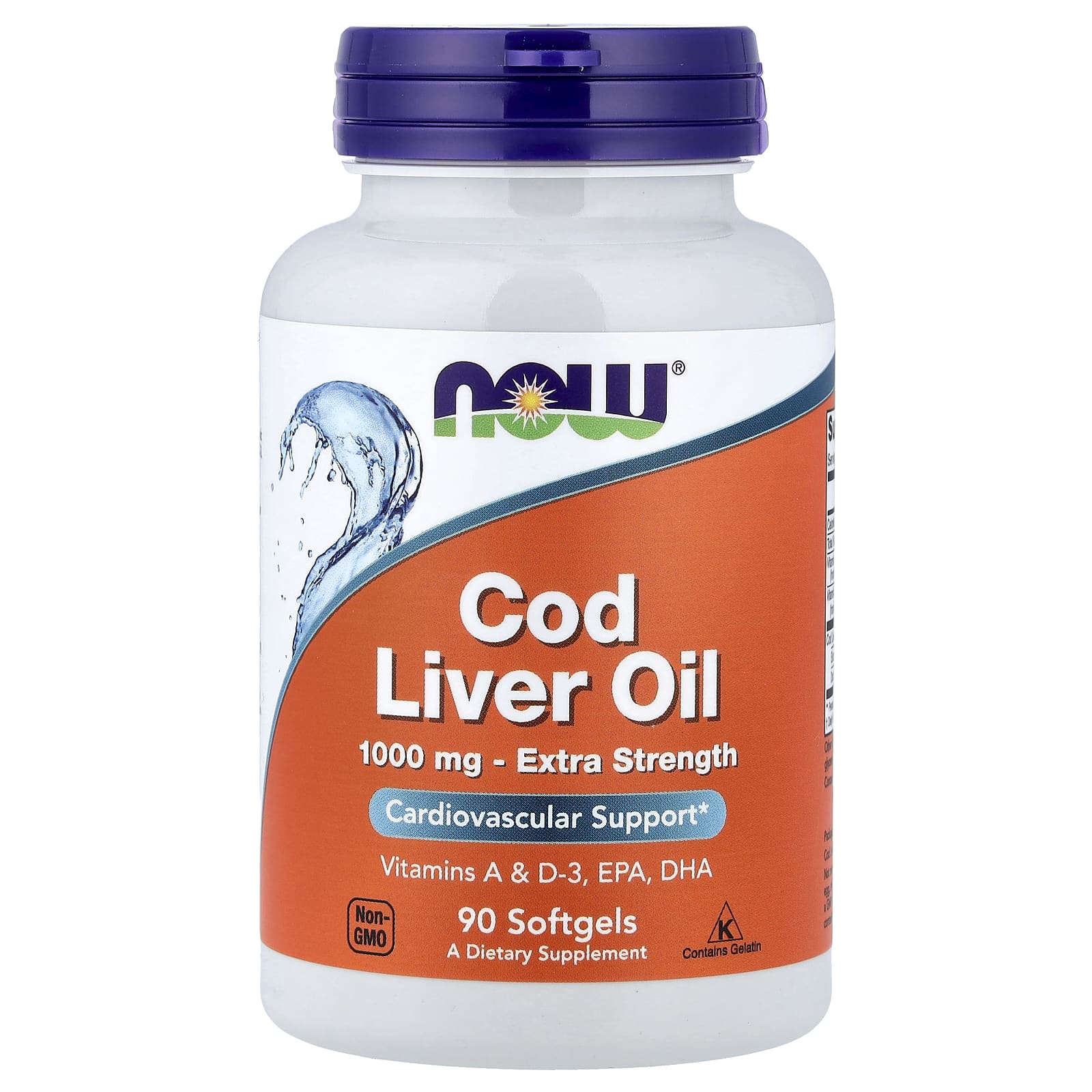 NOW Foods Cod Liver Oil – 90 capsules molles — Tunisie