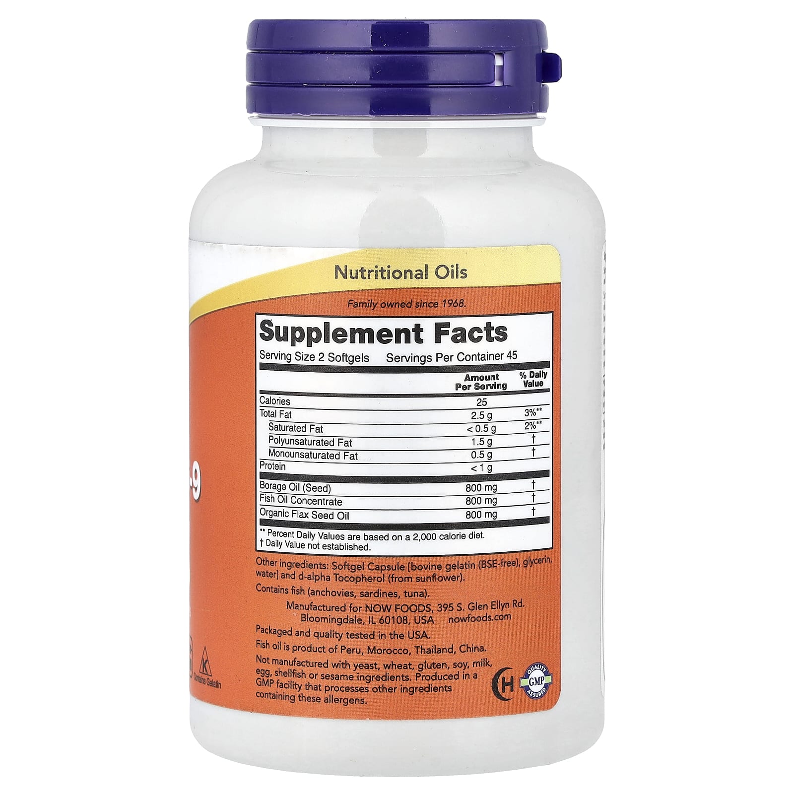 NOW Foods Super Omega 3-6-9 Fish Oil – 90 capsules molles — photo 2 sur 2