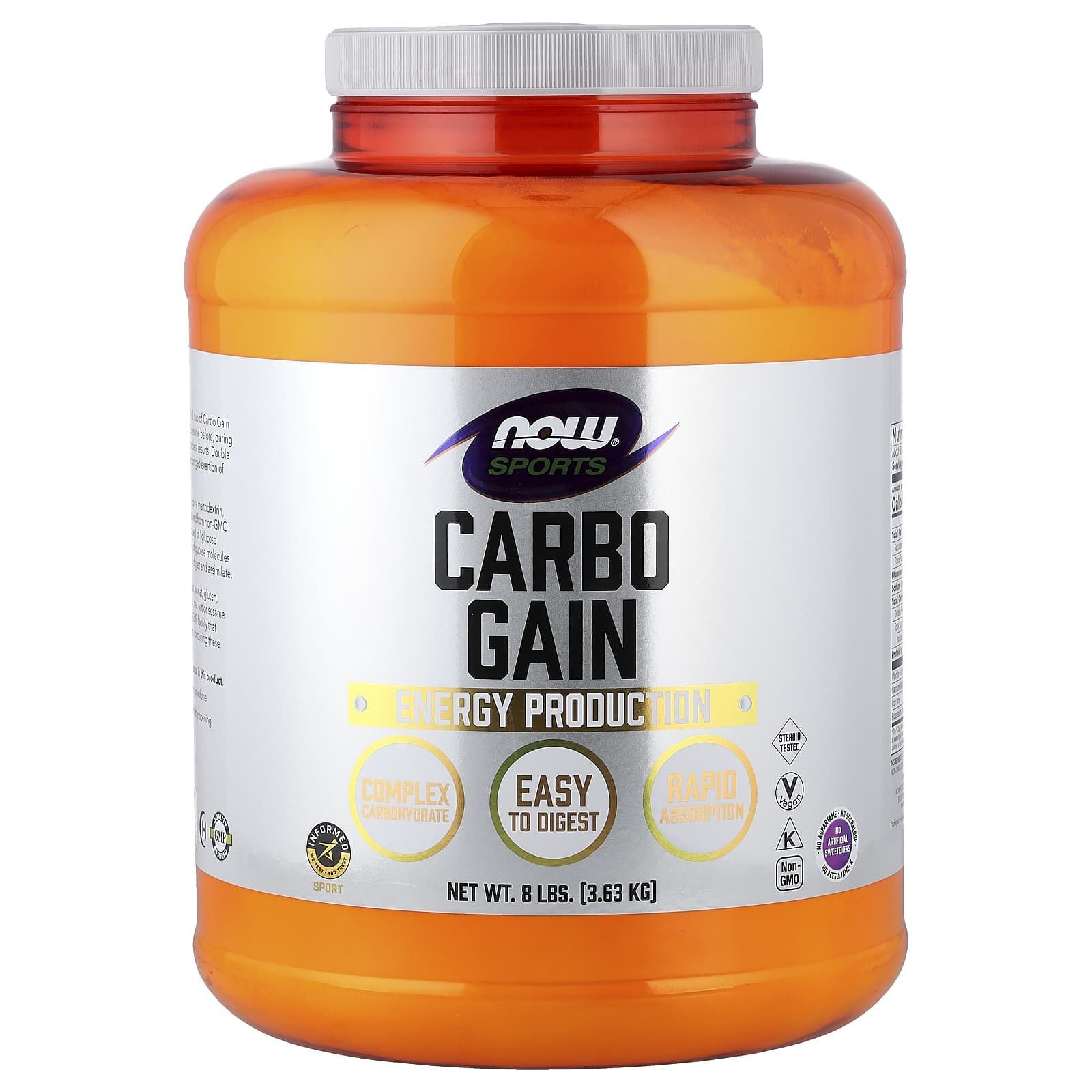 NOW Foods Sports, Carbo Gain – 3,63 kg — Tunisie