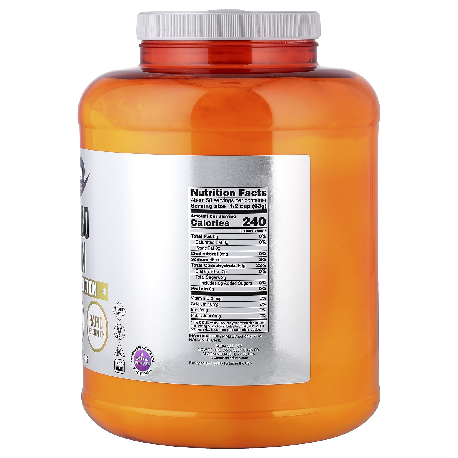 NOW Foods Sports, Carbo Gain – 3,63 kg — photo 2 sur 2