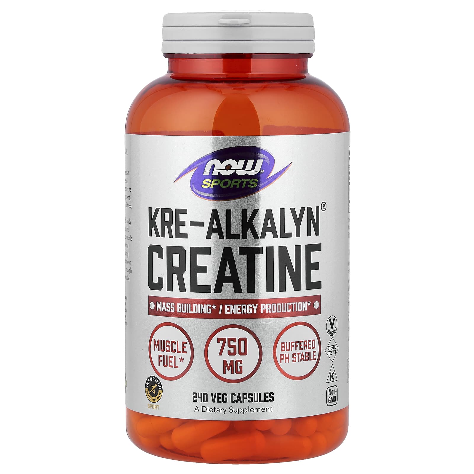 NOW Foods Sports, Kre-Alkalyn Creatine – 240 gélules végétales — Tunisie