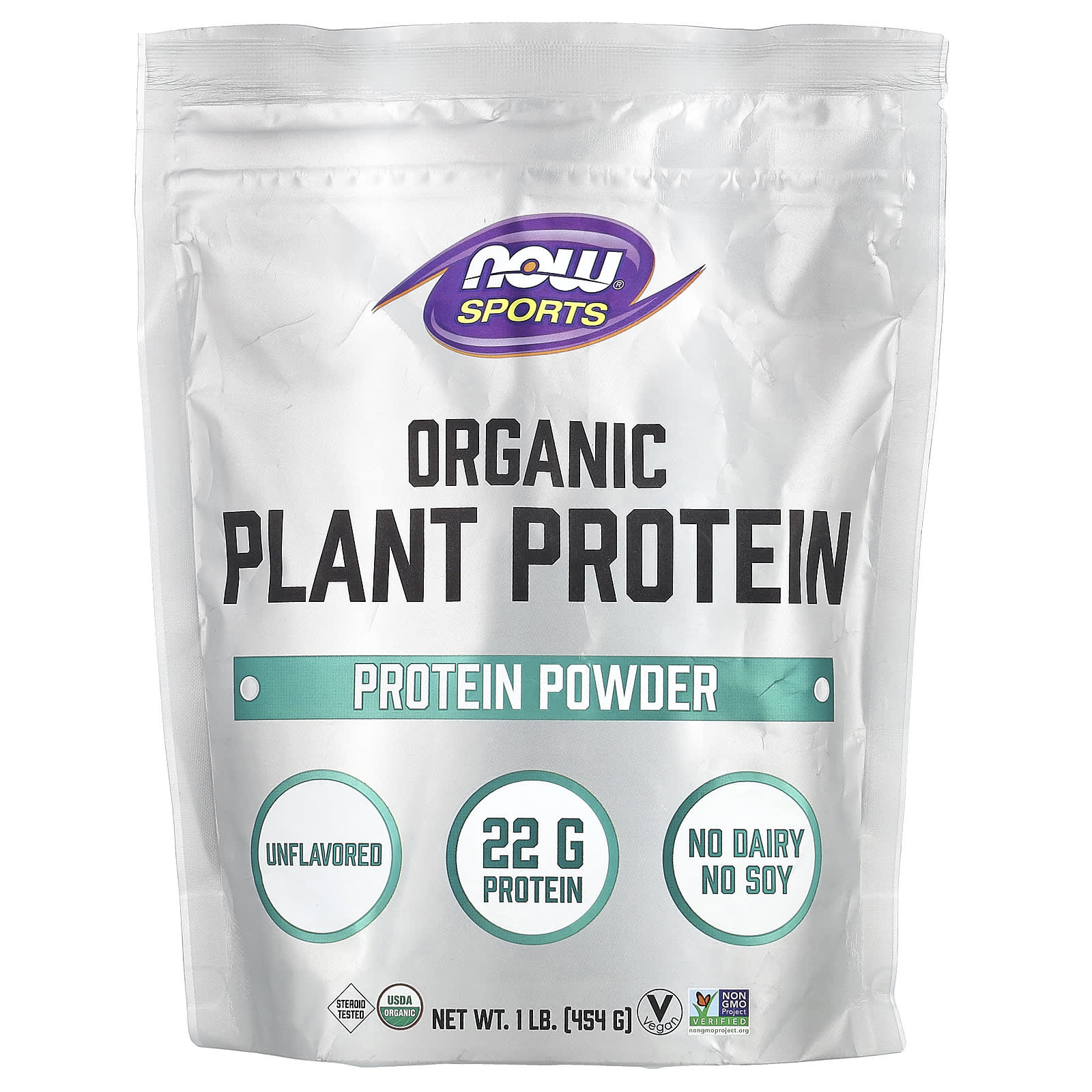 NOW Foods Sports, Organic Plant Protein Powder – Sans arôme – 454 g — Tunisie