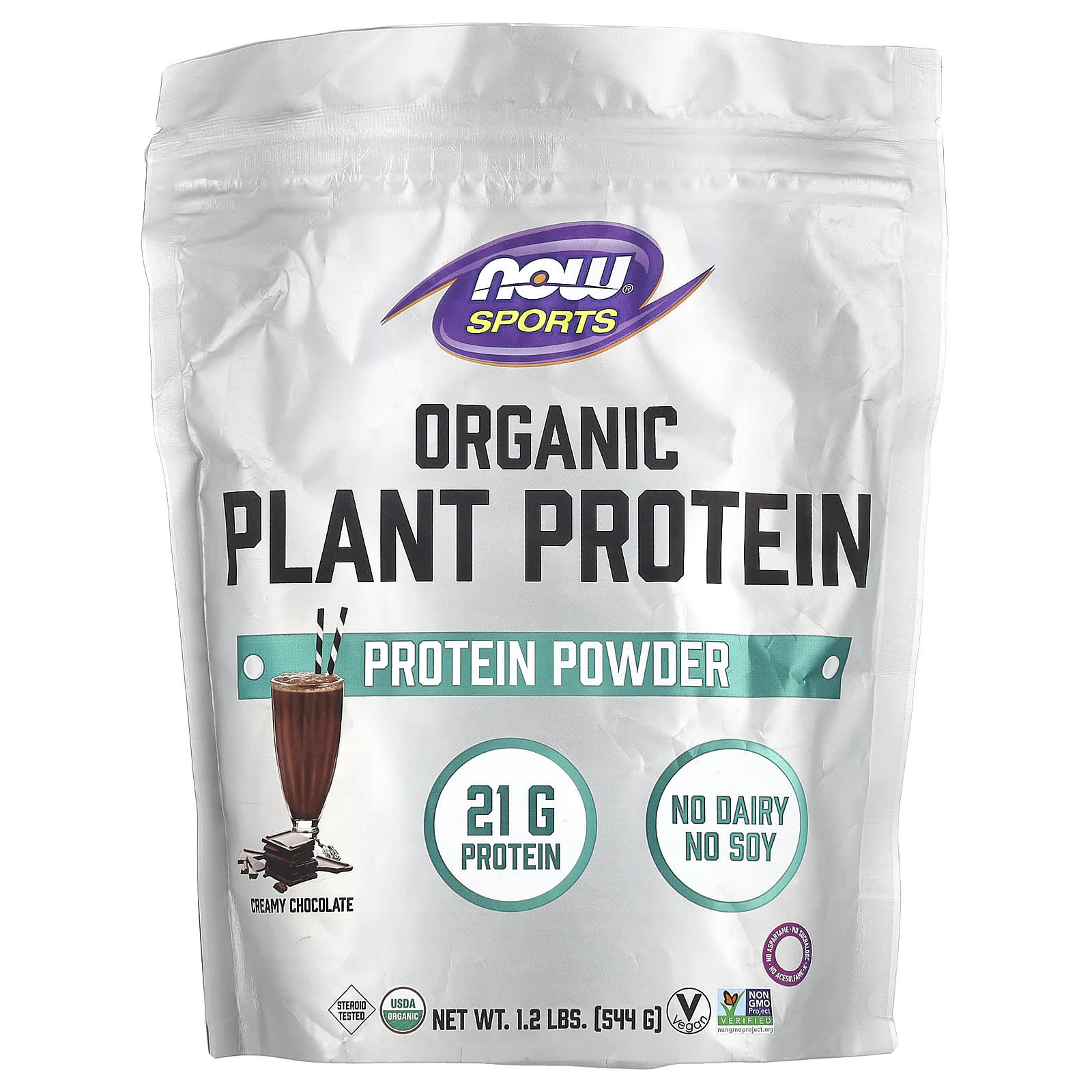 NOW Foods Sports, Organic Plant Protein Powder – Creamy Chocolate – 544 g — Tunisie