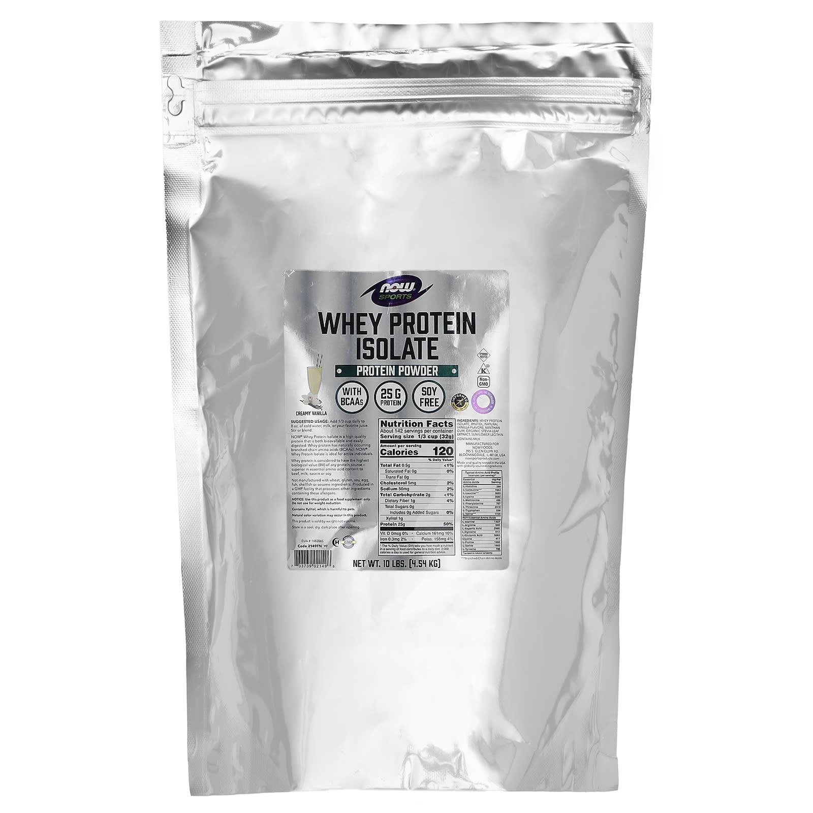 NOW Foods Sports, Whey Protein Isolate – Creamy Vanilla – 4,54 kg — Tunisie