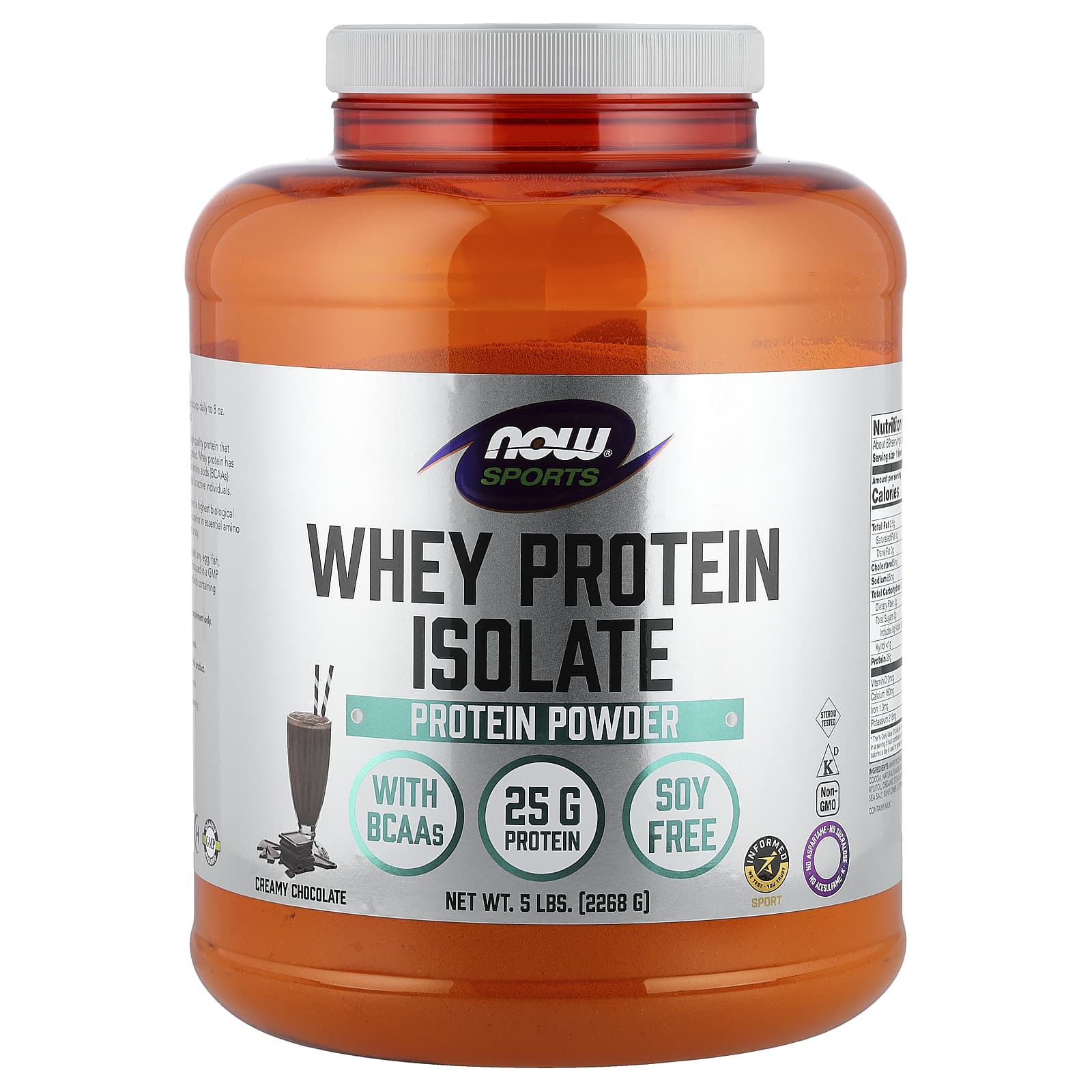 NOW Foods Sports, Whey Protein Isolate – Creamy Chocolate – 2268 g — Tunisie