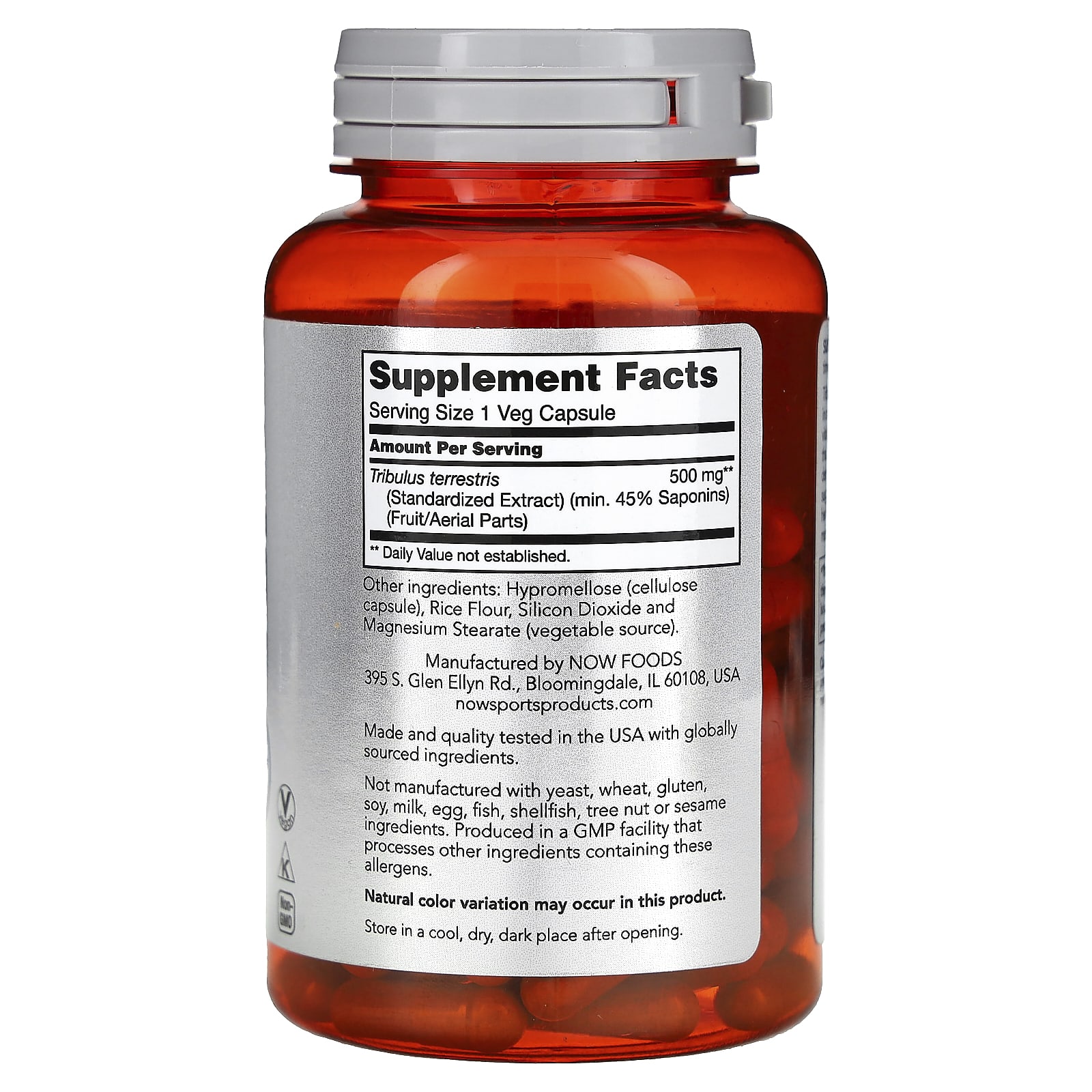 NOW Foods Sports, Tribulus, Men's Health – 100 gélules végétales — photo 2 sur 2