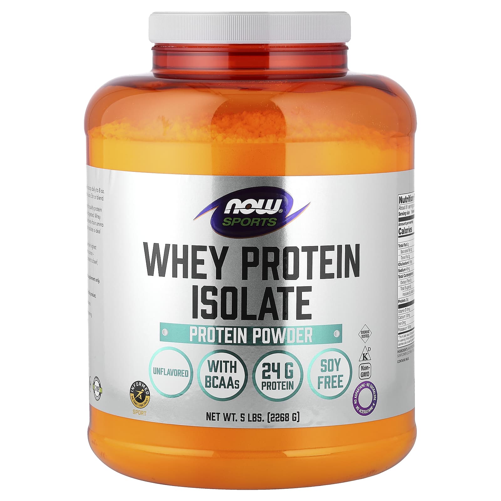 NOW Foods Sports, Whey Protein Isolate – Sans arôme – 2268 g — Tunisie