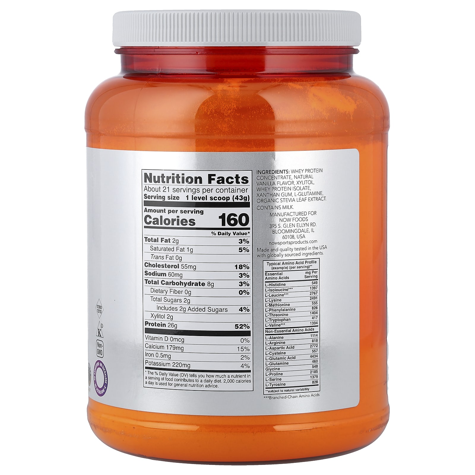 NOW Foods Sports, Whey Protein Powder – Creamy Vanilla – 907 g — photo 2 sur 2
