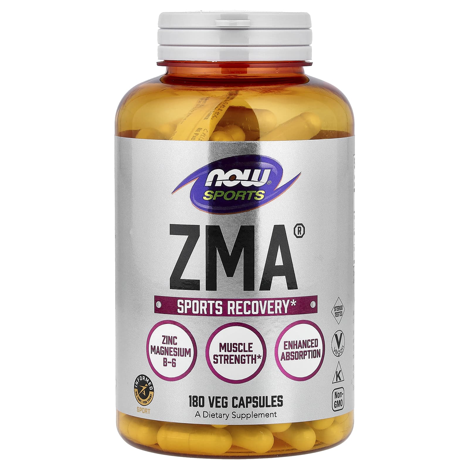 NOW Foods Sports, ZMA – 180 gélules végétales — Tunisie