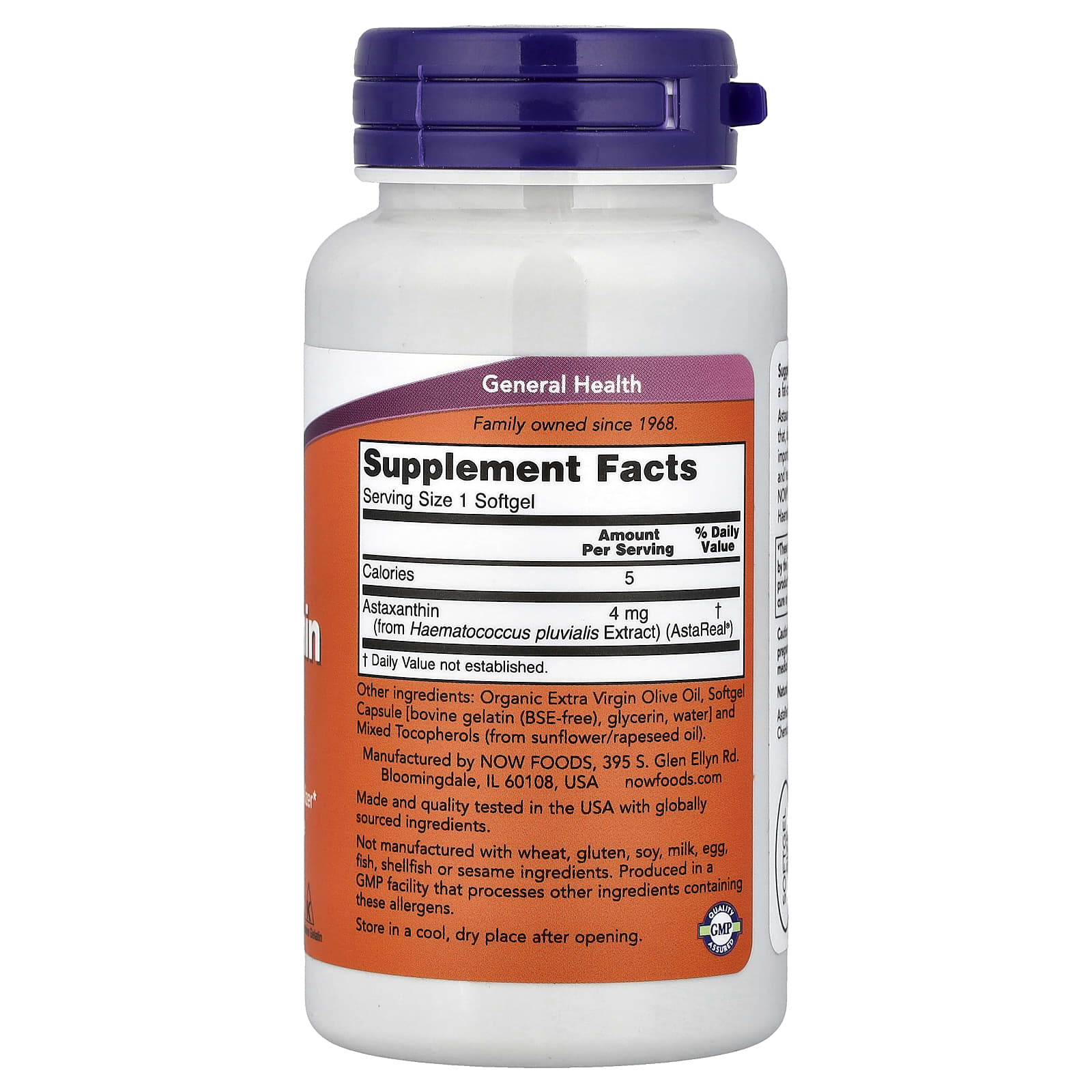 NOW Foods Astaxanthin – 90 capsules molles — photo 2 sur 2