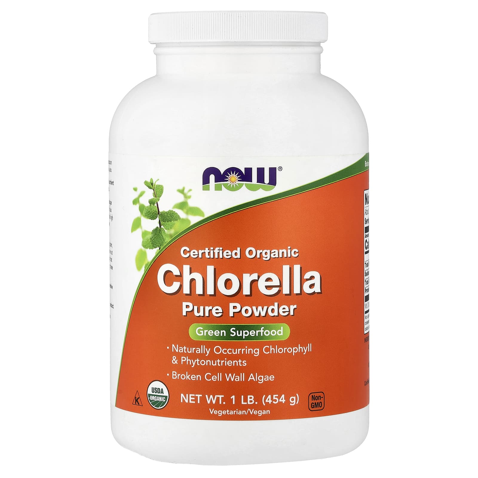 NOW Foods Certified Organic Chlorella, Pure Powder – 454 g — Tunisie