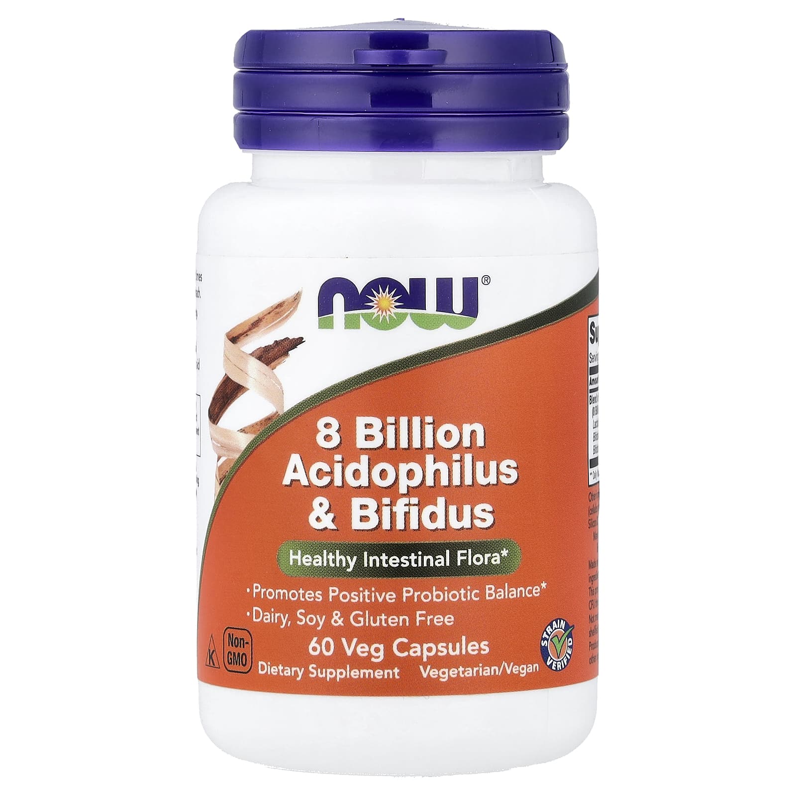 NOW Foods 8 Billion Acidophilus & Bifidus – 60 gélules végétales — Tunisie