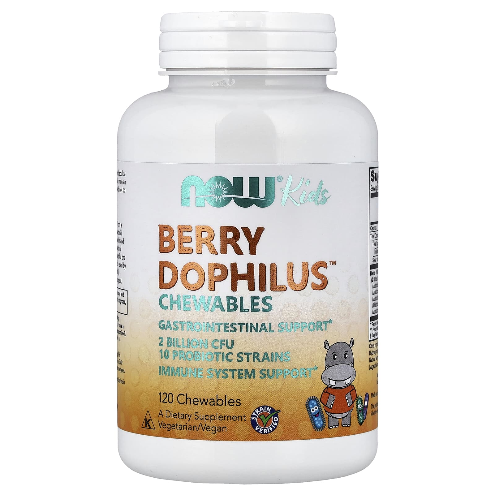 NOW Foods Kids, 120 Chewables – Berry Dophilus Chewables — Tunisie