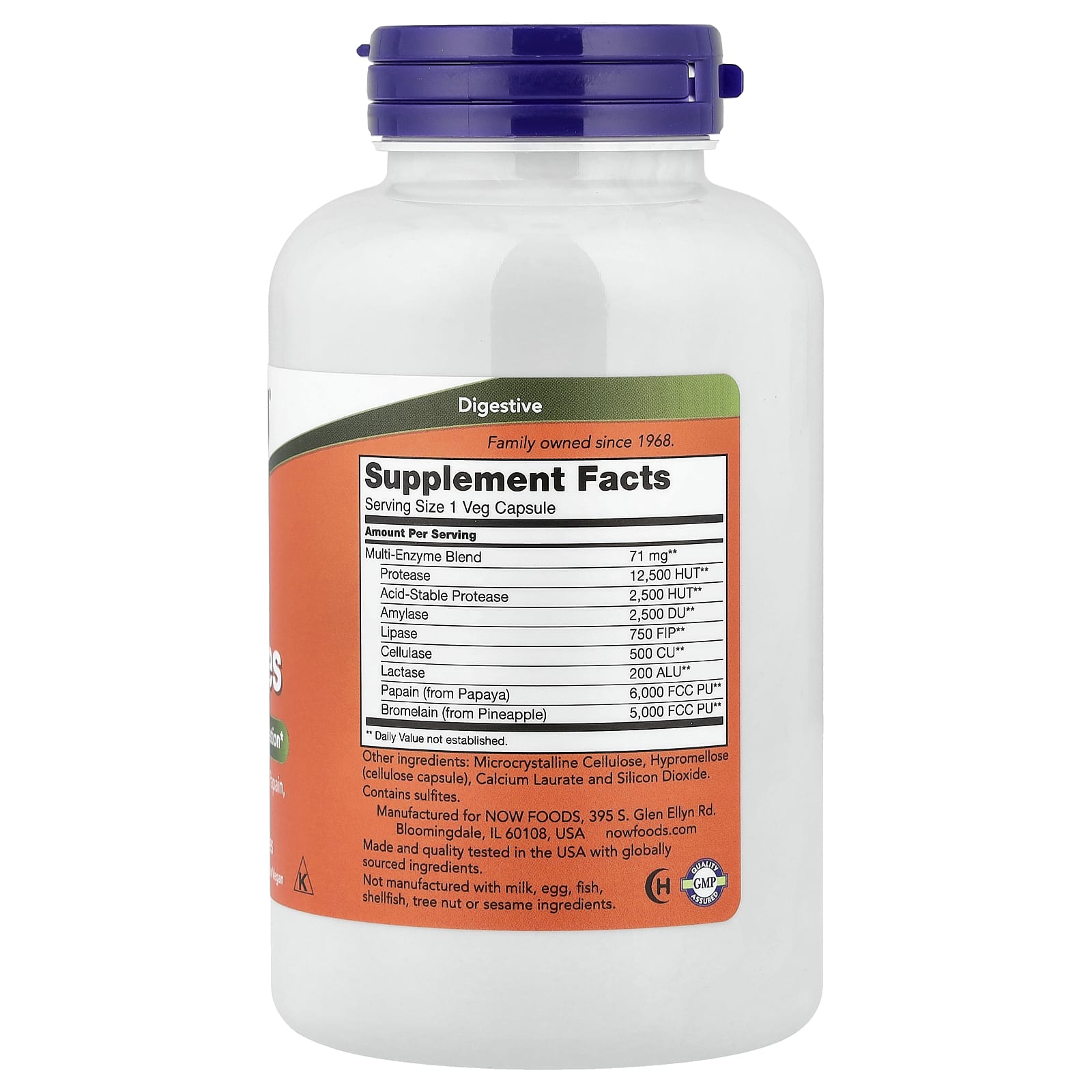 NOW Foods Plant Enzymes – 240 gélules végétales — photo 2 sur 2
