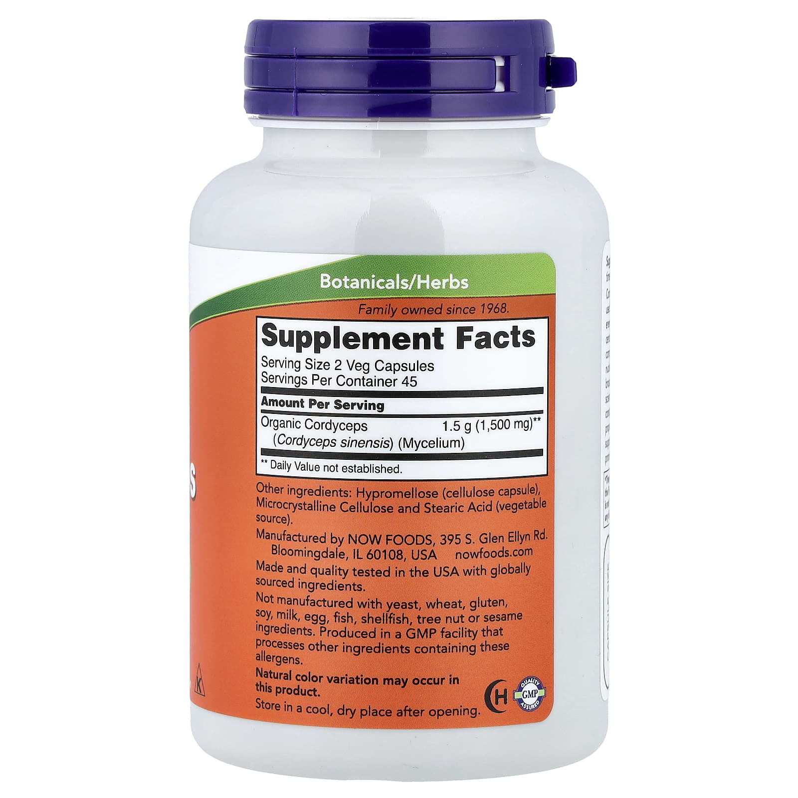 NOW Foods Cordyceps – 90 gélules végétales — photo 2 sur 2