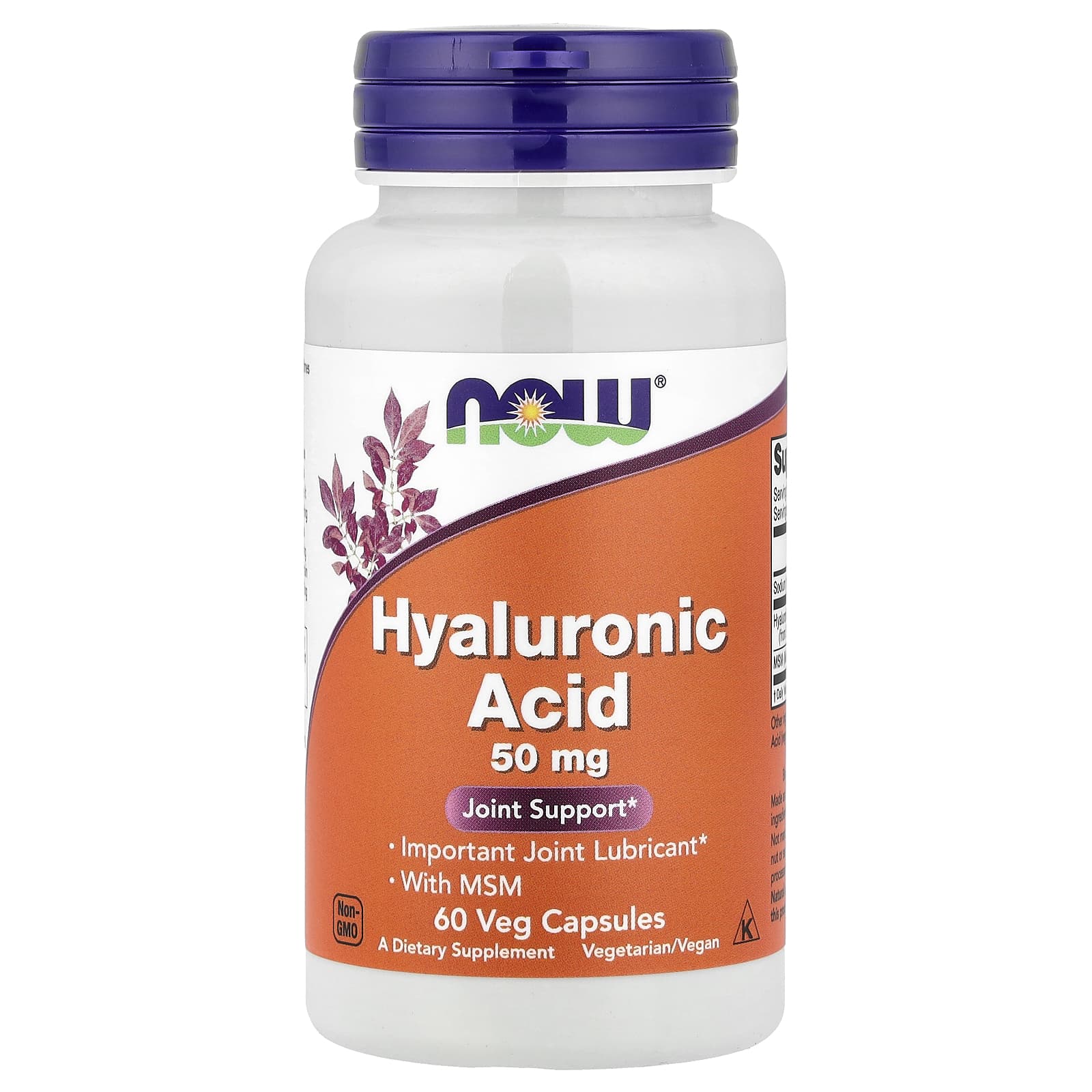 NOW Foods Hyaluronic Acid With MSM – 60 gélules végétales — Tunisie