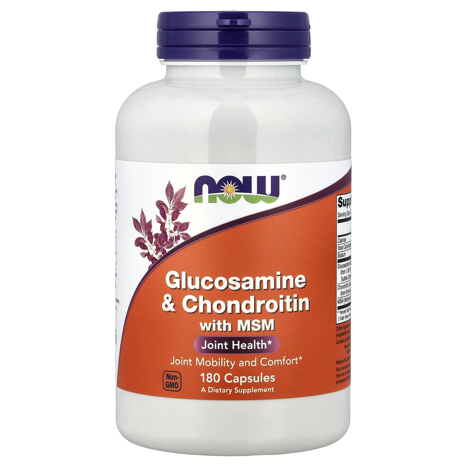 NOW Foods Glucosamine & Chondroitin with MSM – 180 gélules — Tunisie