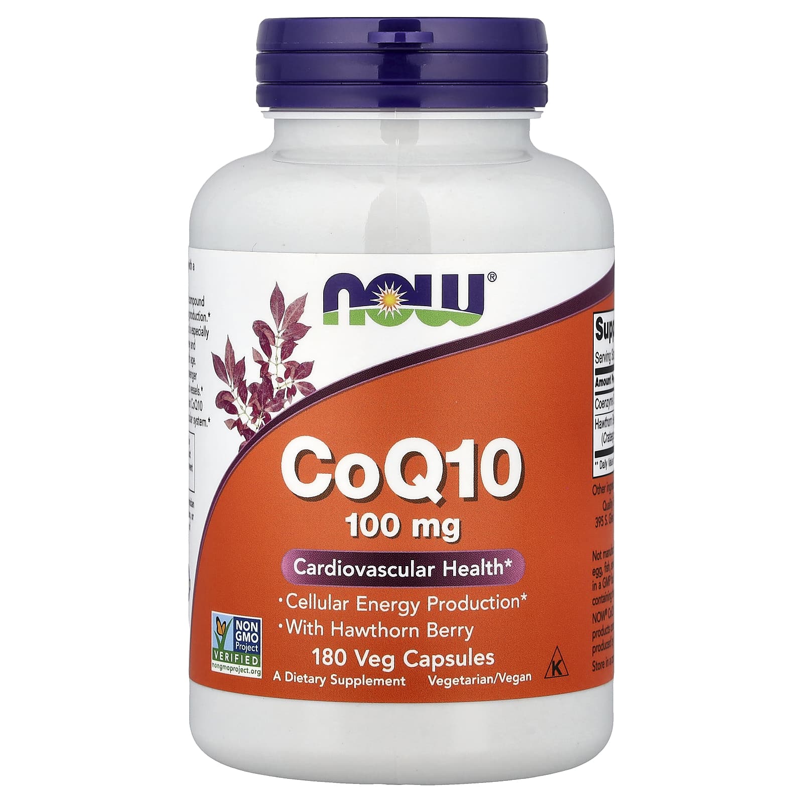 NOW Foods CoQ10 With Hawthorn Berry – CoQ10 With Hawthorn Berry – 180 gélules végétales — Tunisie