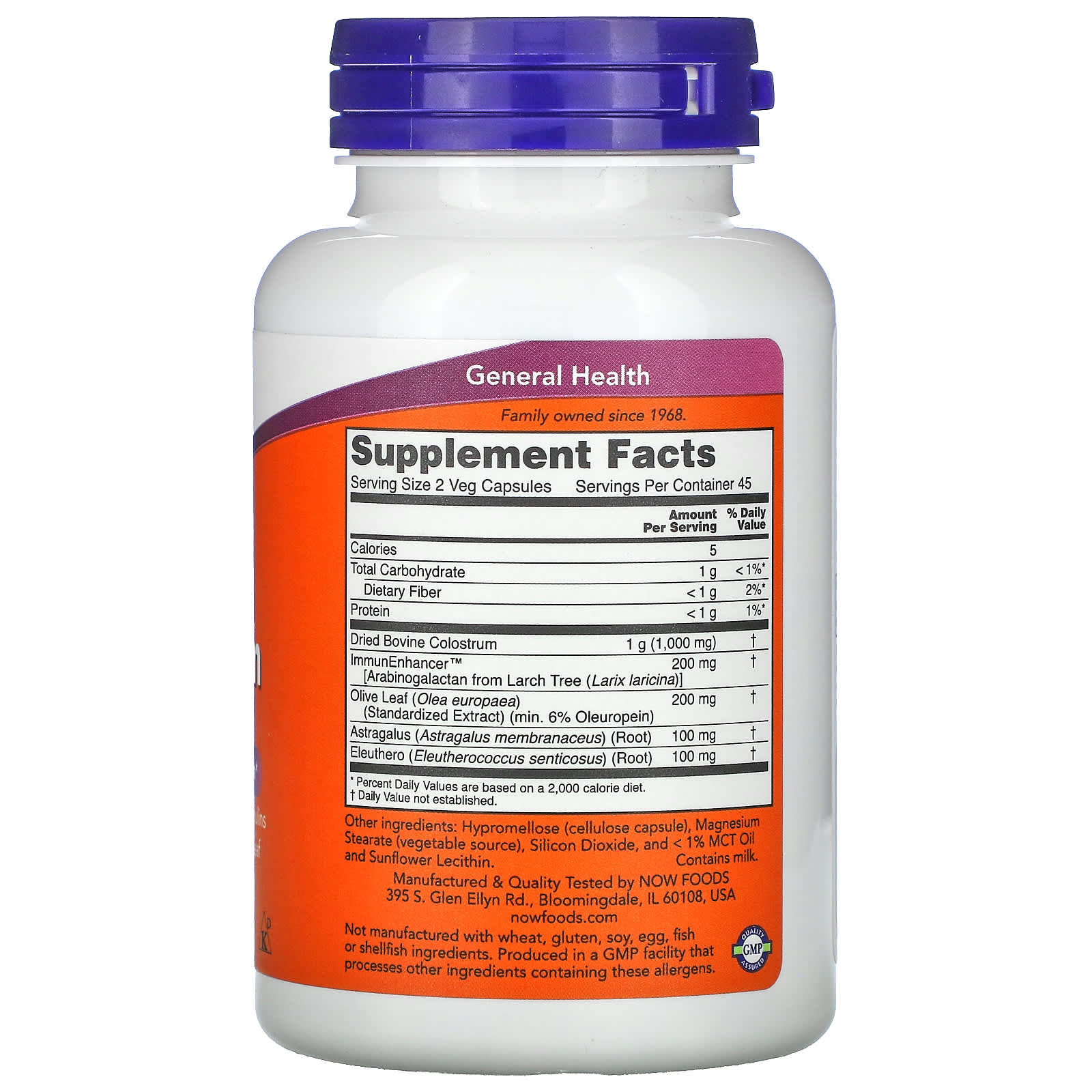 NOW Foods Super Colostrum – 90 gélules végétales — photo 2 sur 2