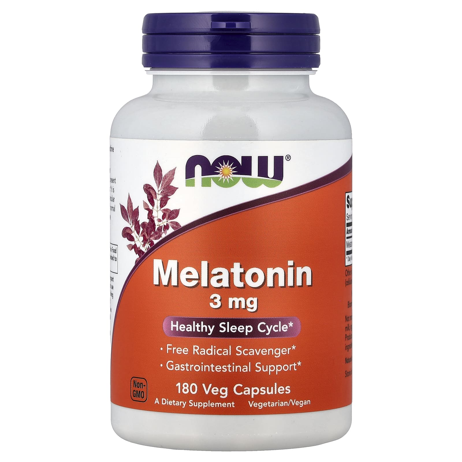 NOW Foods Melatonin – 3 mg – 180 gélules végétales — Tunisie