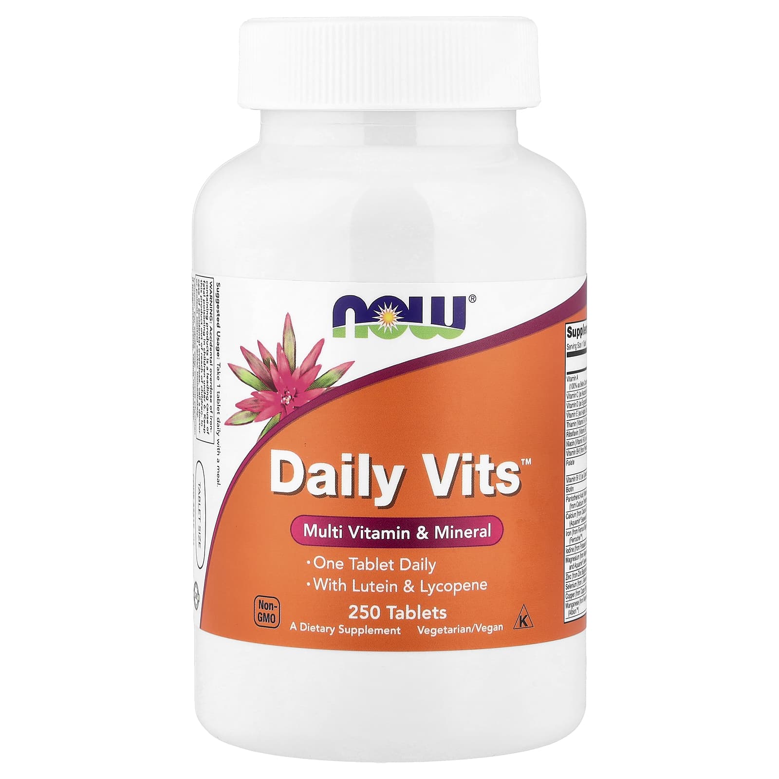 NOW Foods Daily Vits, Multi Vitamin & Mineral – 250 comprimés — Tunisie