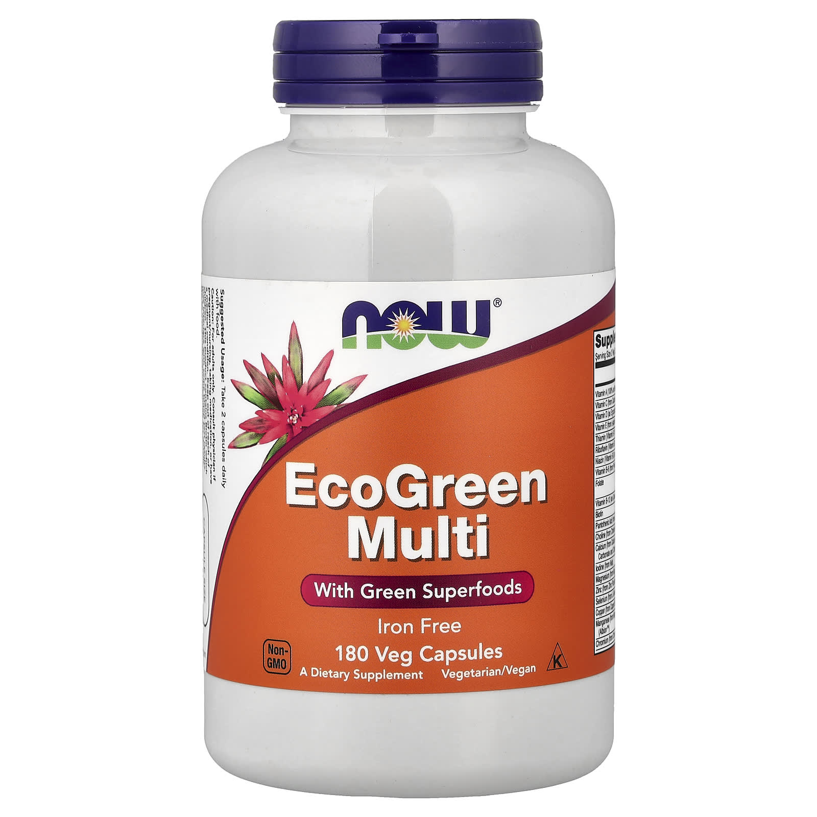 NOW Foods EcoGreen Multi, Iron-Free – 180 gélules végétales — Tunisie