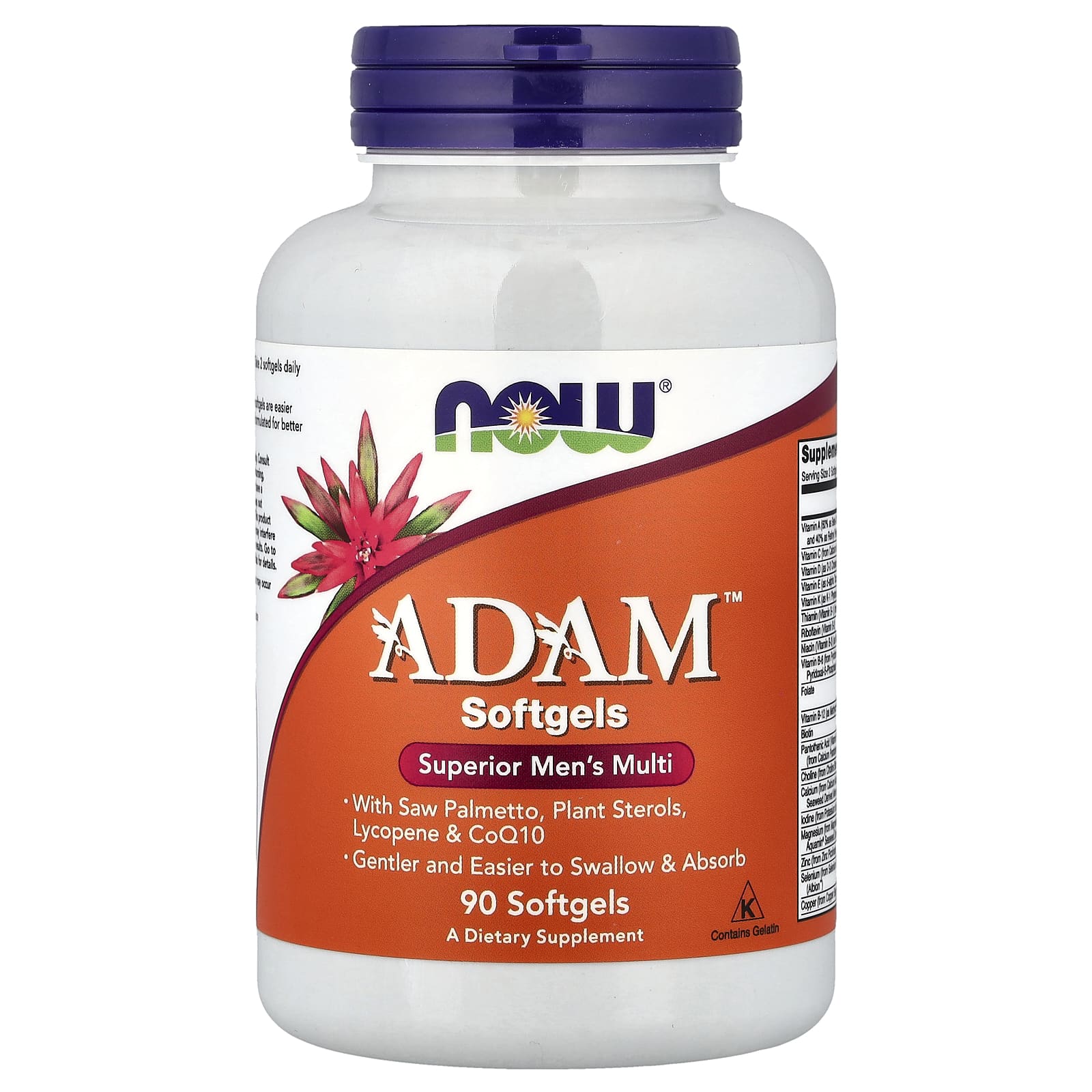 NOW Foods ADAM, Superior Men's Multi – 90 capsules molles — Tunisie