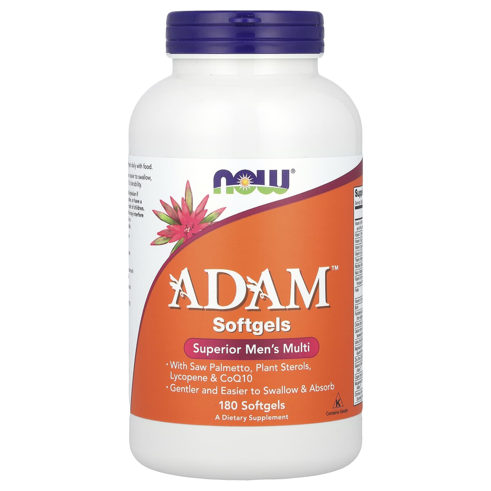 NOW Foods ADAM, Superior Men's Multi – 180 capsules molles — Tunisie