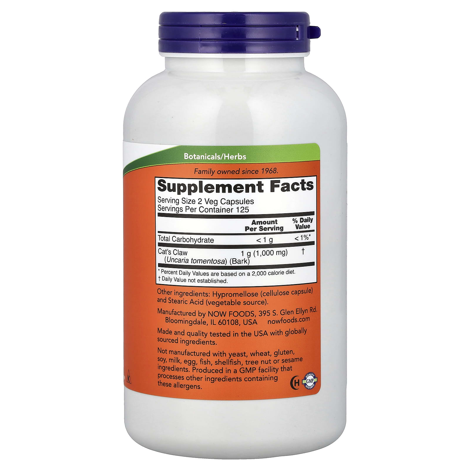 NOW Foods Cat's Claw – 250 gélules végétales — photo 2 sur 2