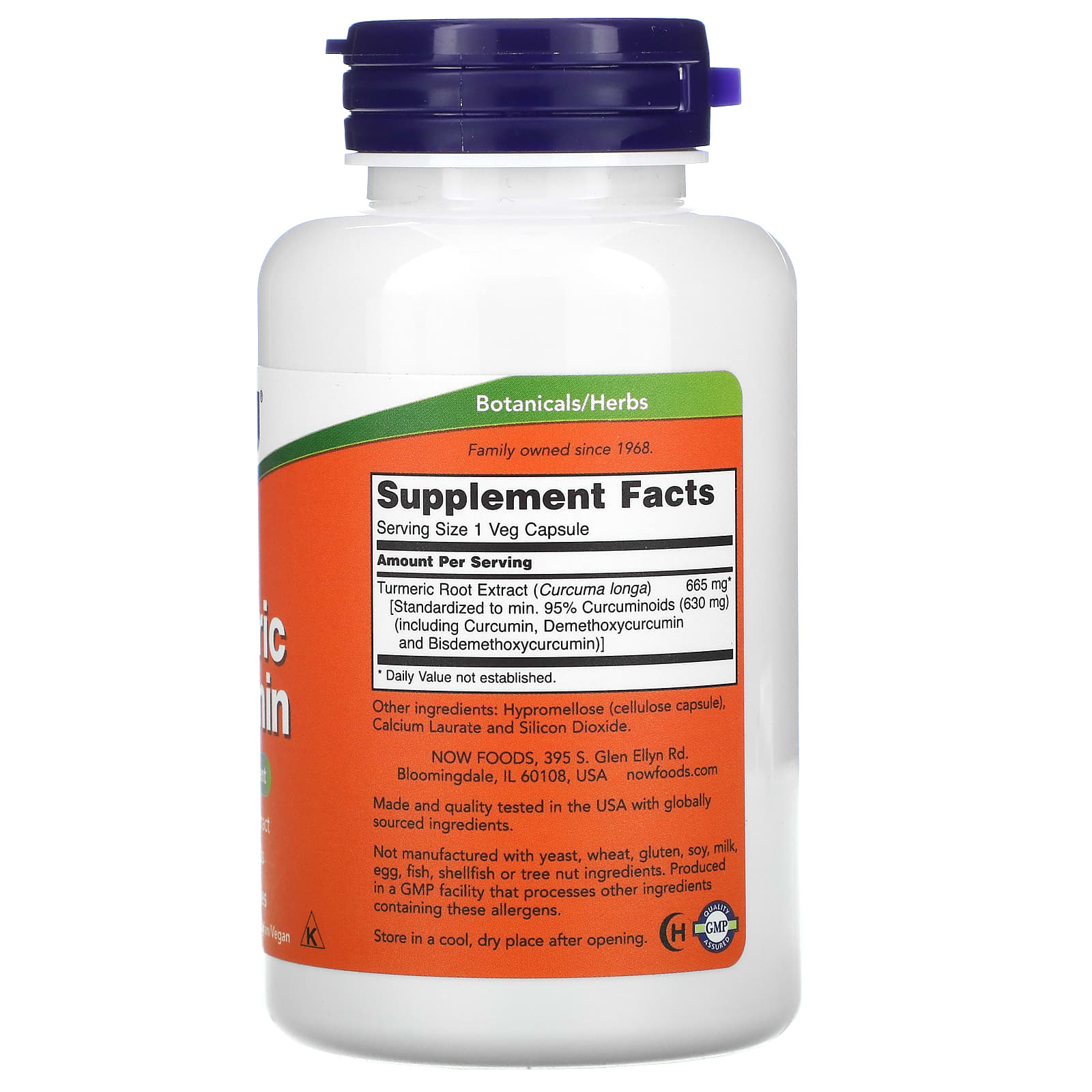 NOW Foods Turmeric Curcumin – 60 gélules végétales — photo 2 sur 2