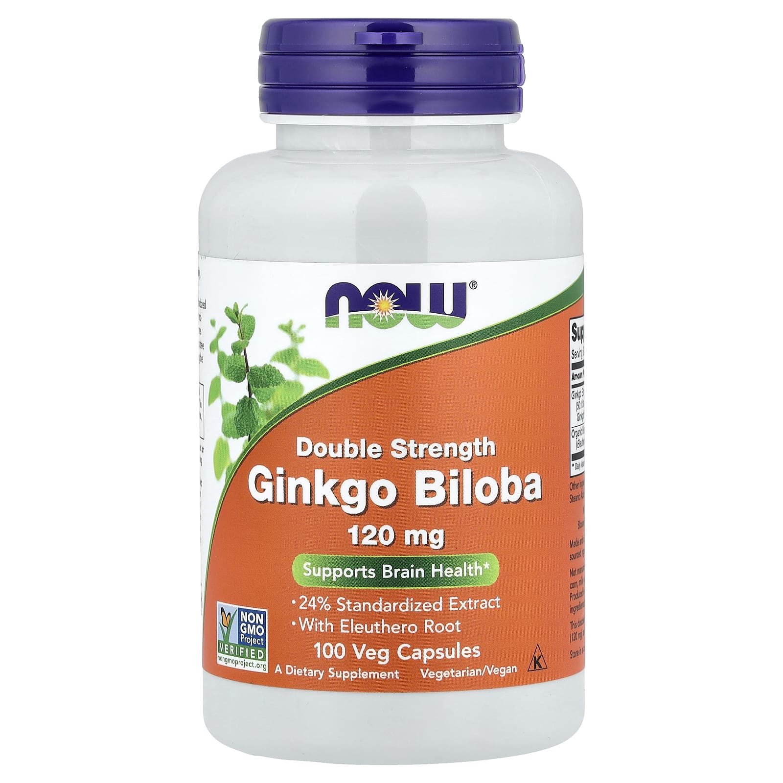 NOW Foods Ginkgo Biloba With Eleuthero Root – 100 gélules végétales — Tunisie
