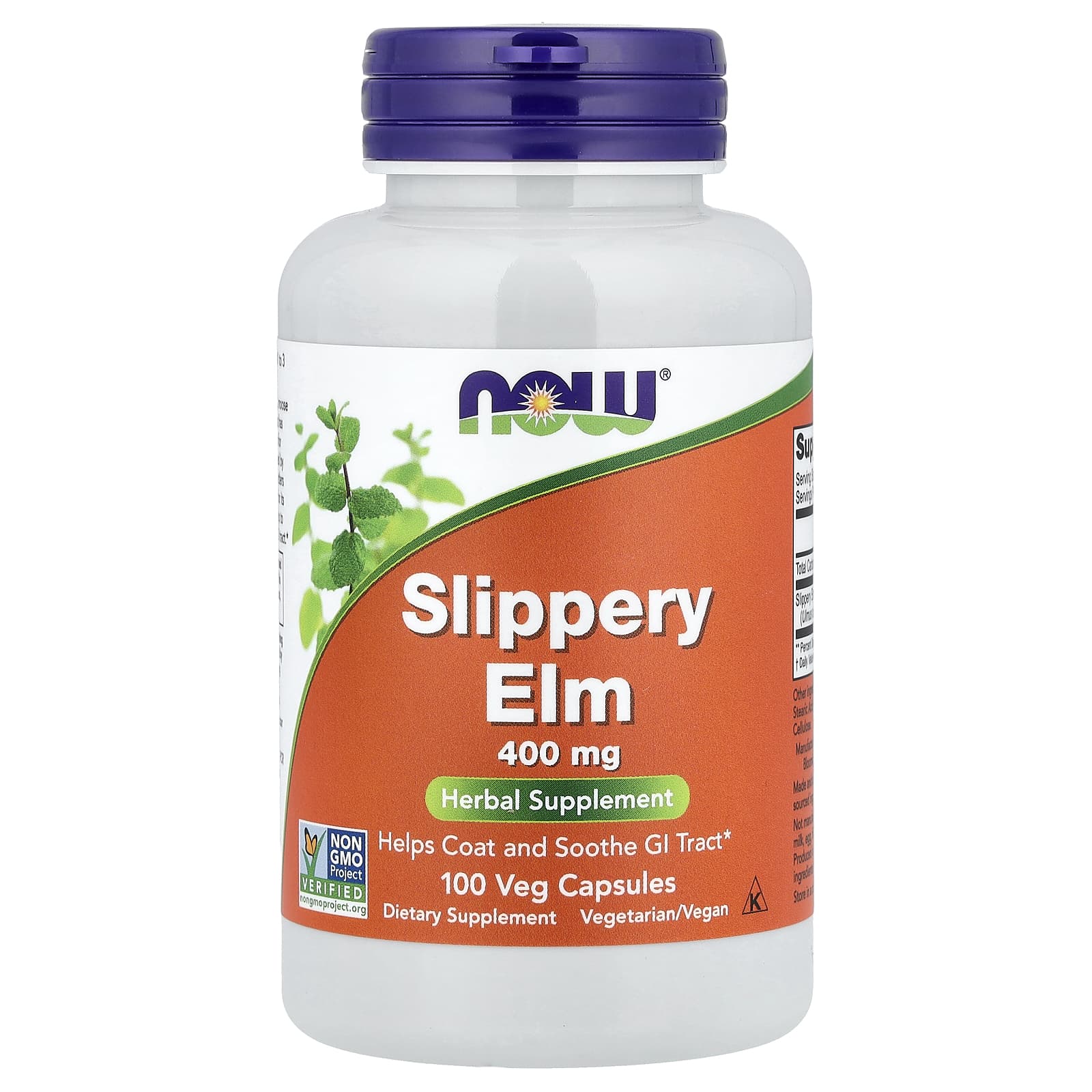NOW Foods Slippery Elm – 100 gélules végétales — Tunisie