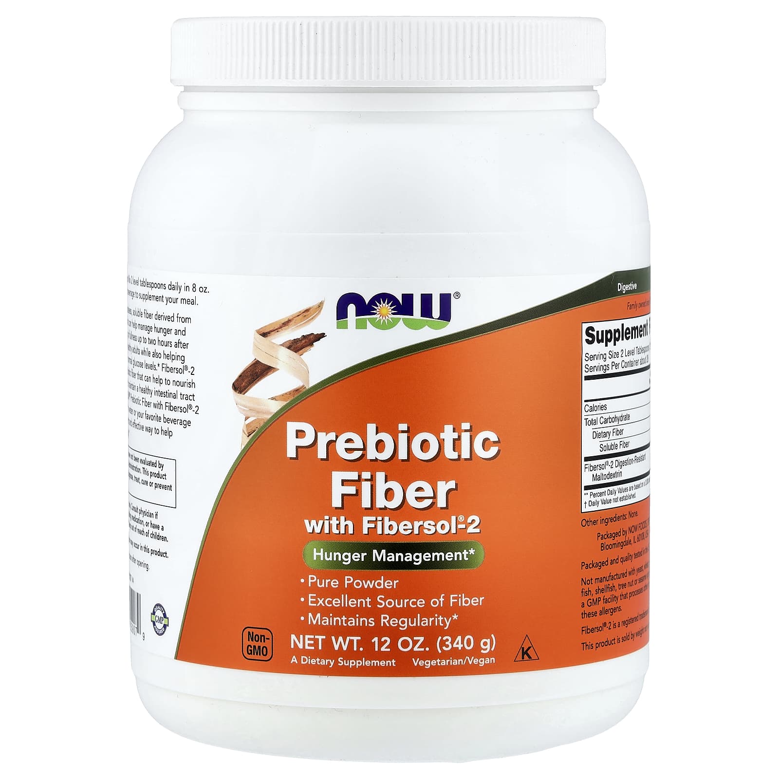 NOW Foods Prebiotic Fiber with Fibersol-2 – 340 g — Tunisie