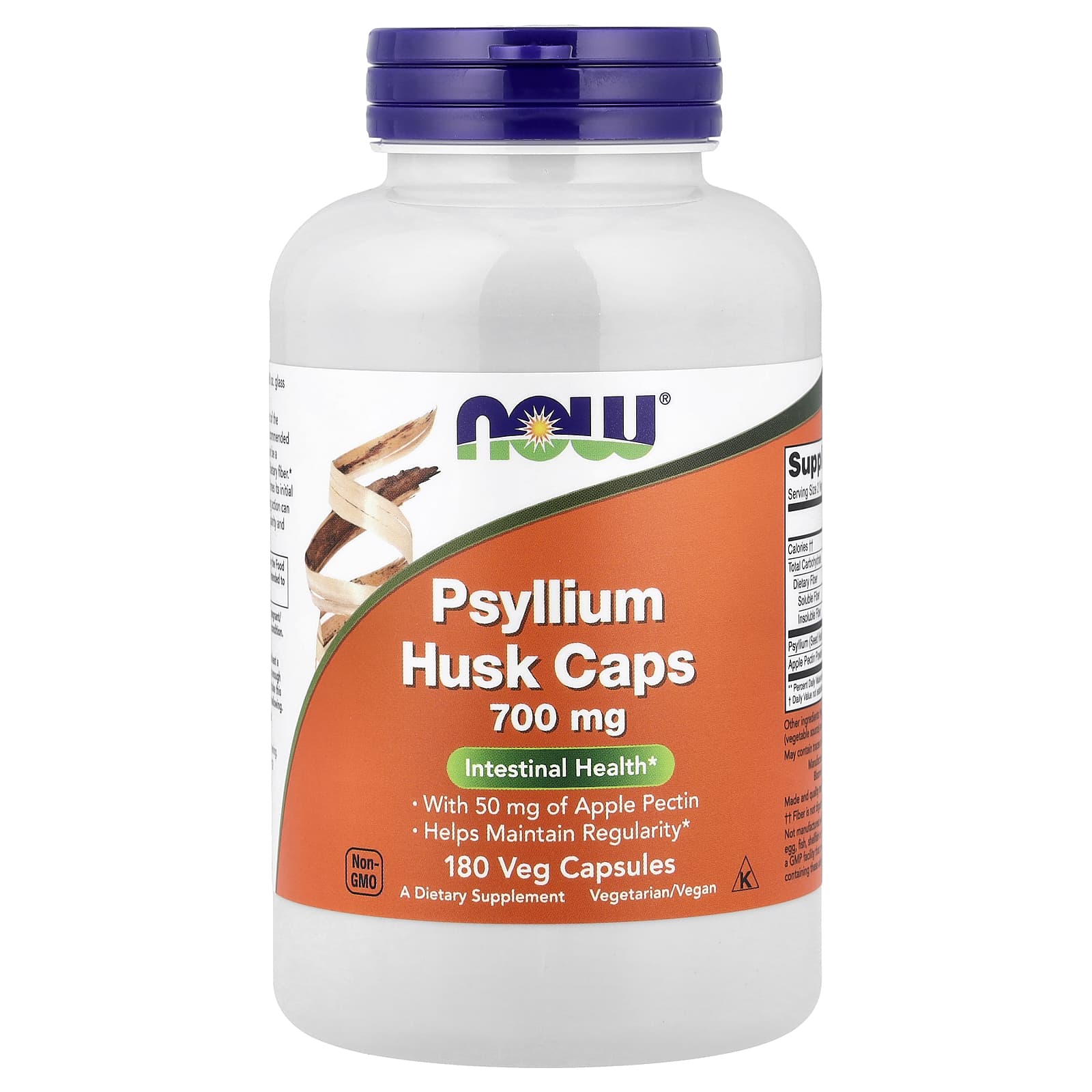 NOW Foods Psyllium Husk Caps – 180 gélules végétales — Tunisie