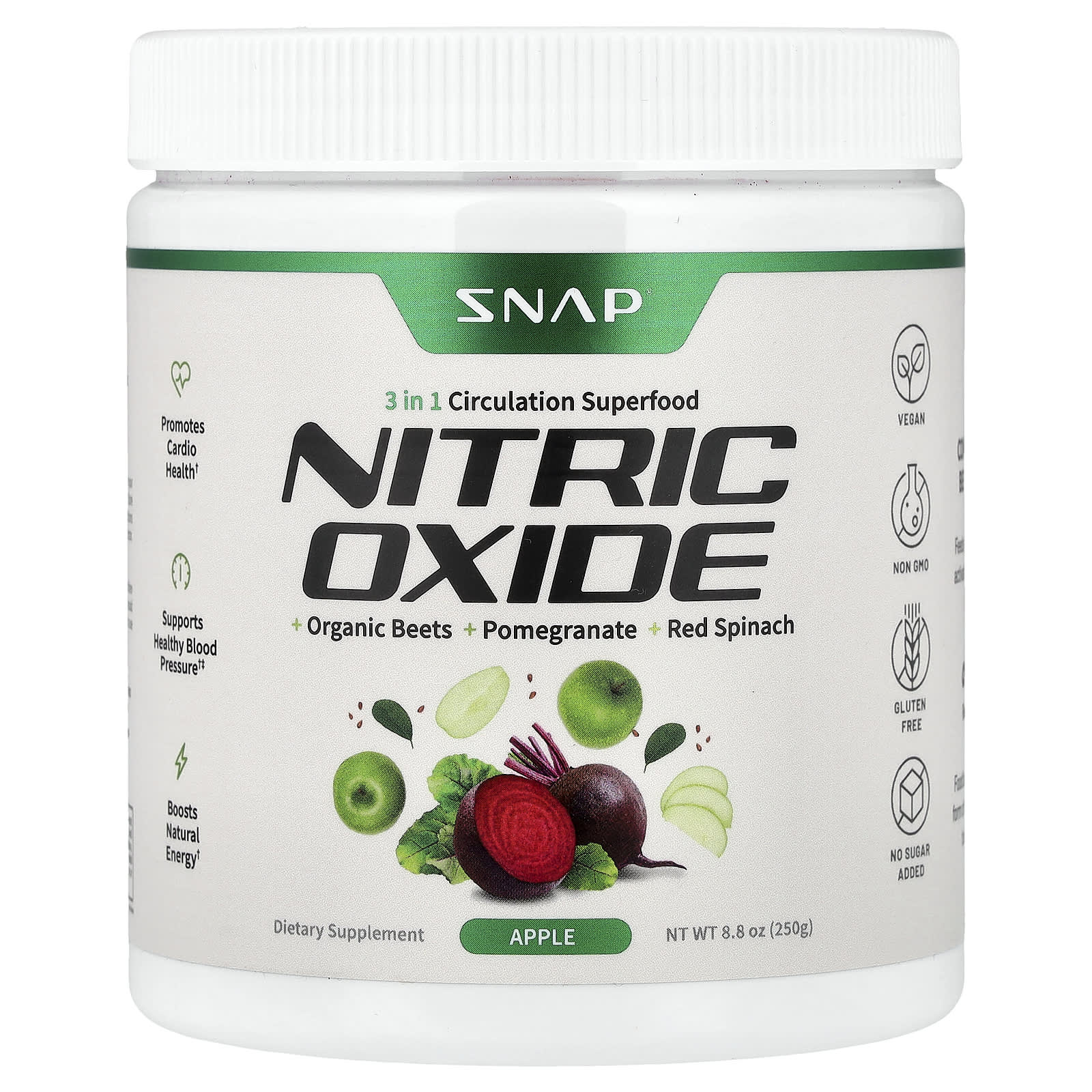 Snap Supplements Nitric Oxide – Apple – 250 g — Tunisie